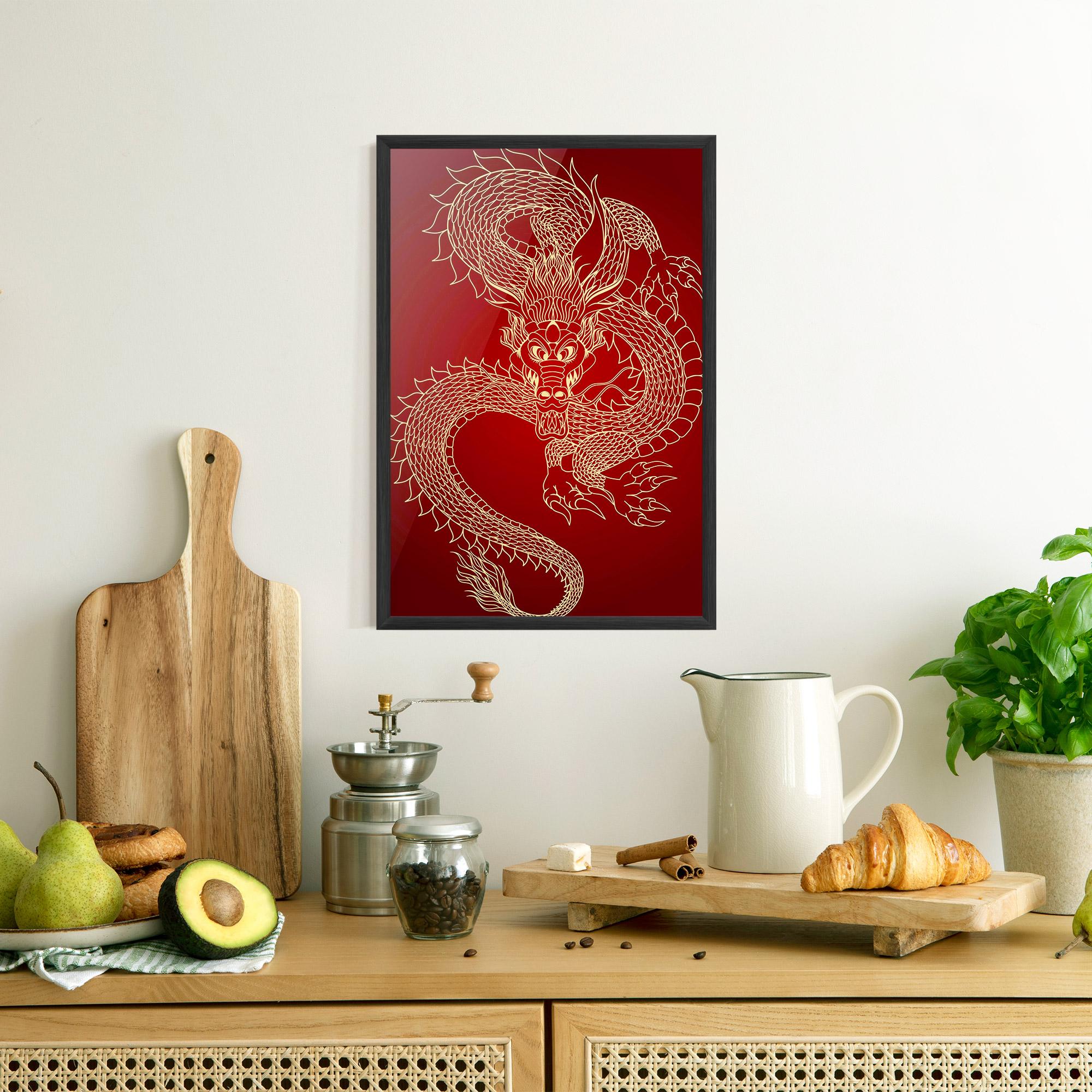 Keretezett Poszter Traditional Dragon mockup 8