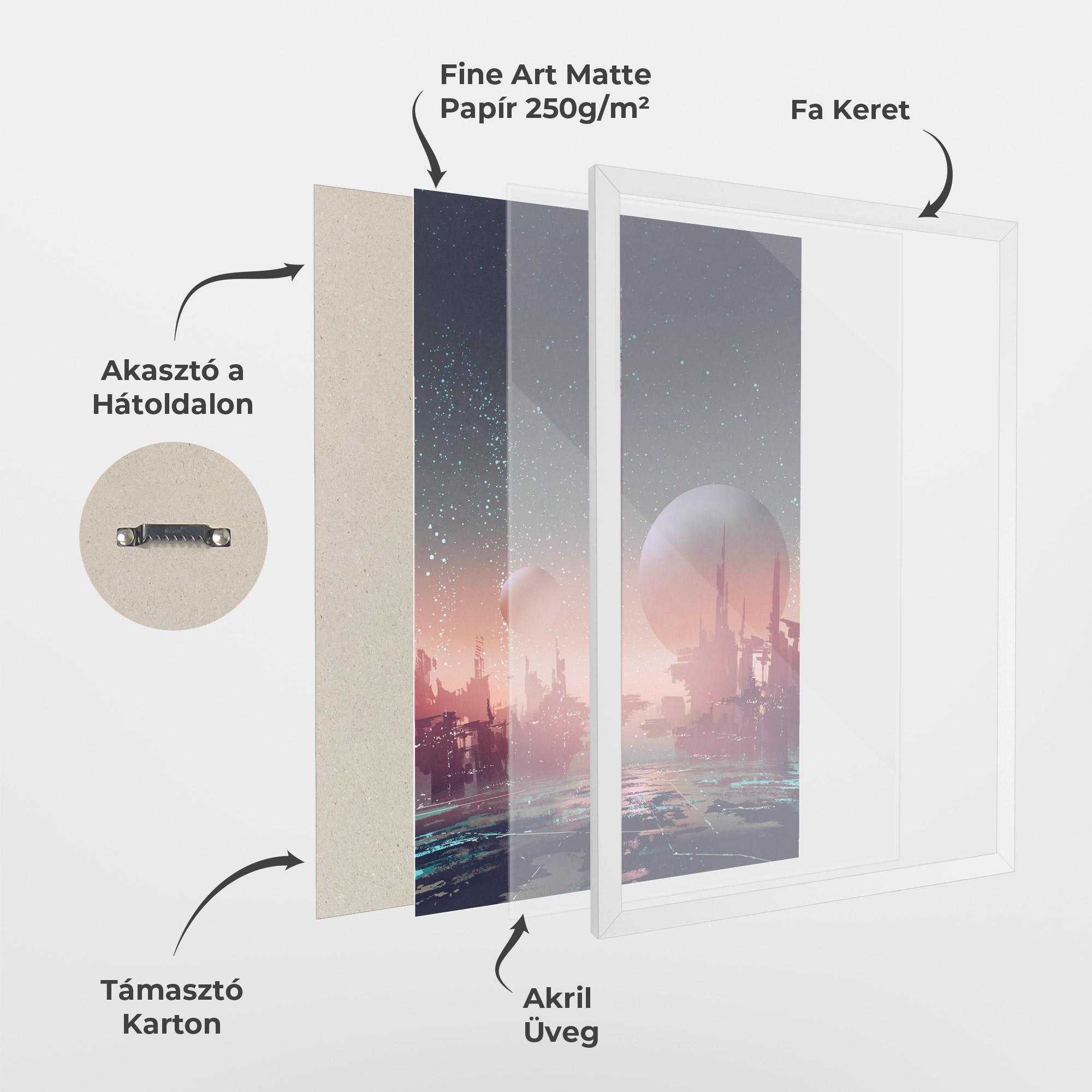 Keretezett Poszter Futuristic Alien Buildings mockup 1