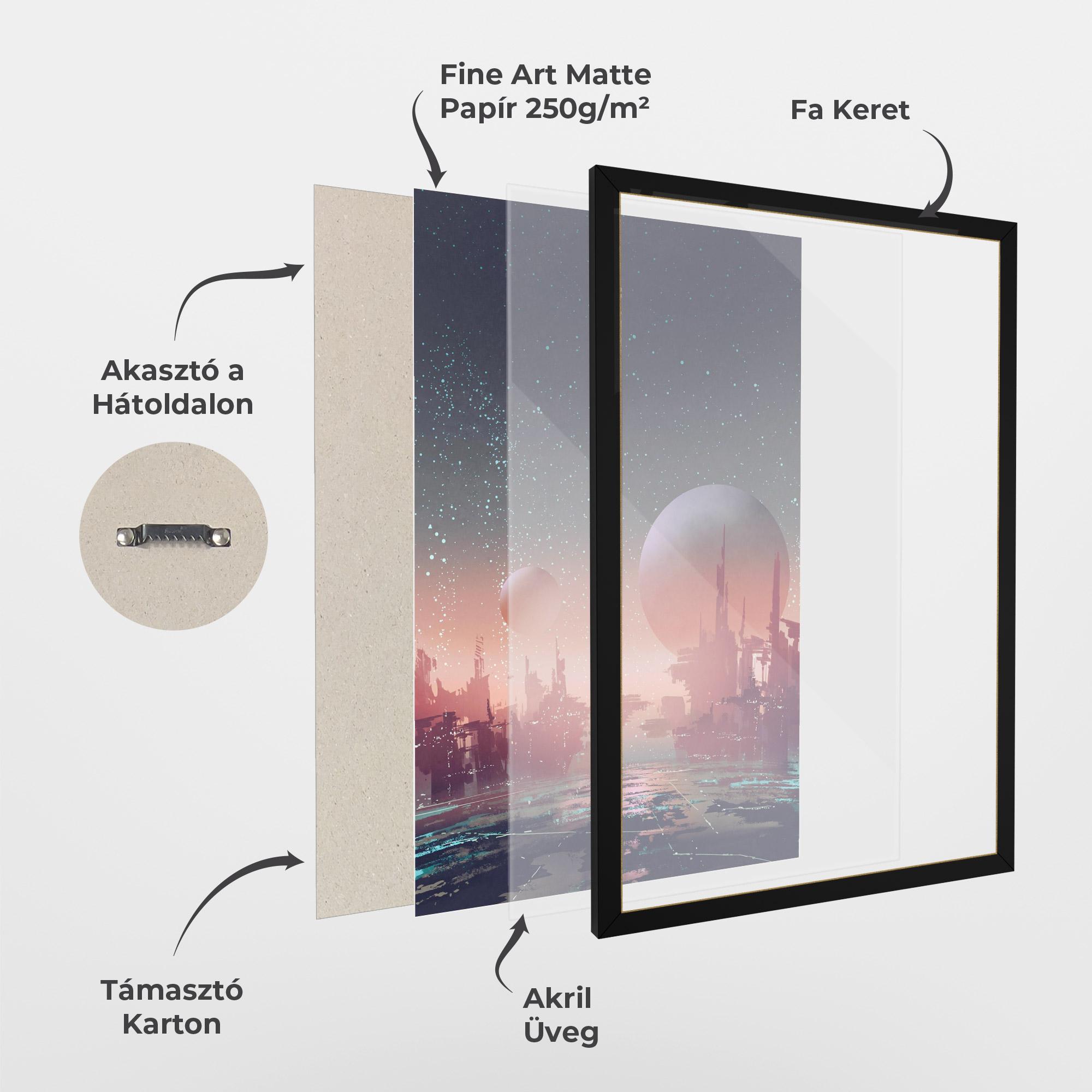 Keretezett Poszter Futuristic Alien Buildings mockup 1