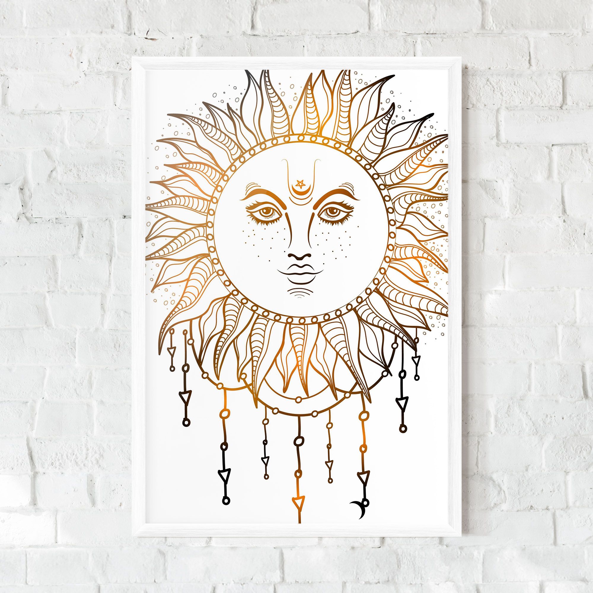 Gold Sun Face mockup 0