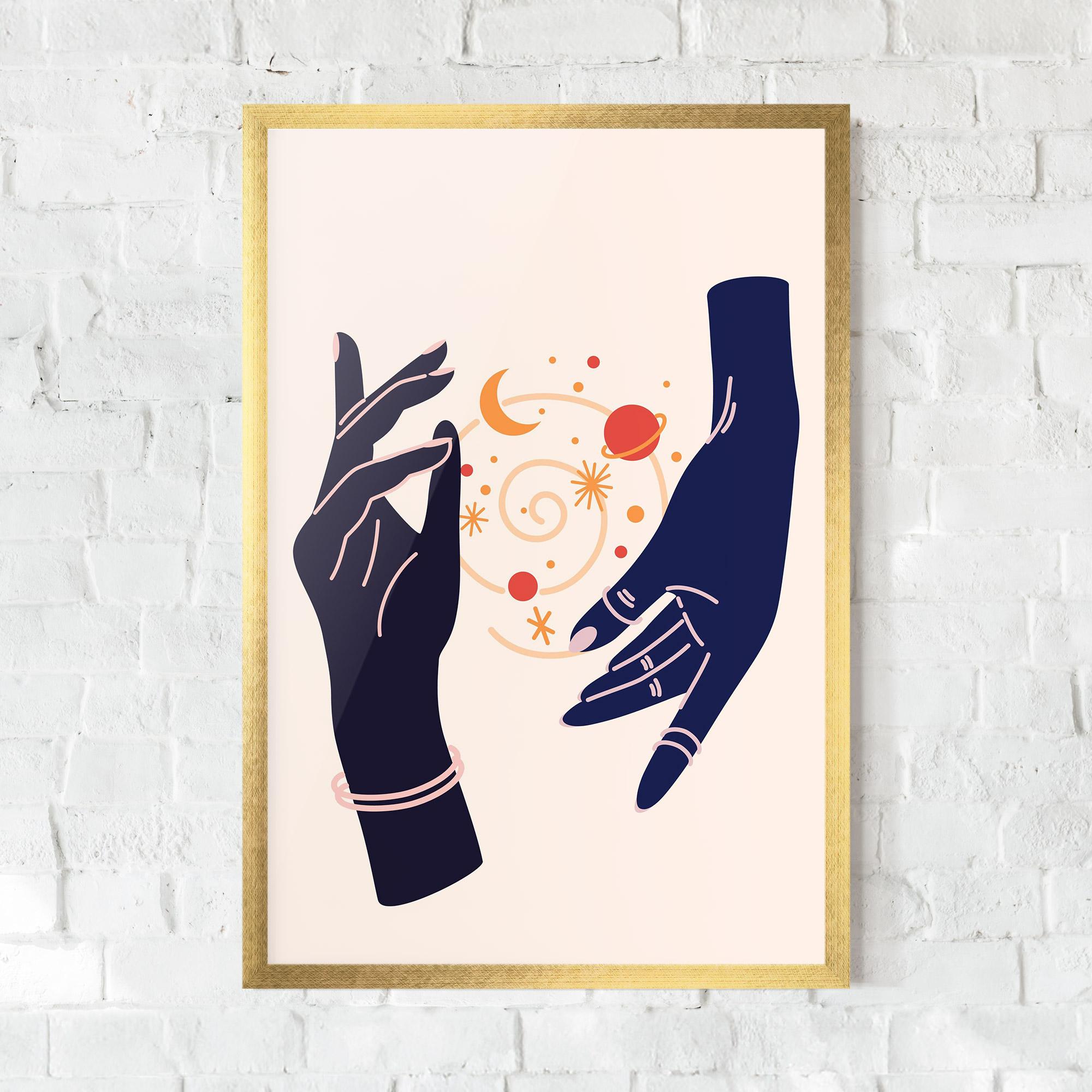 Keretezett Poszter Magic Purple Hands mockup 0