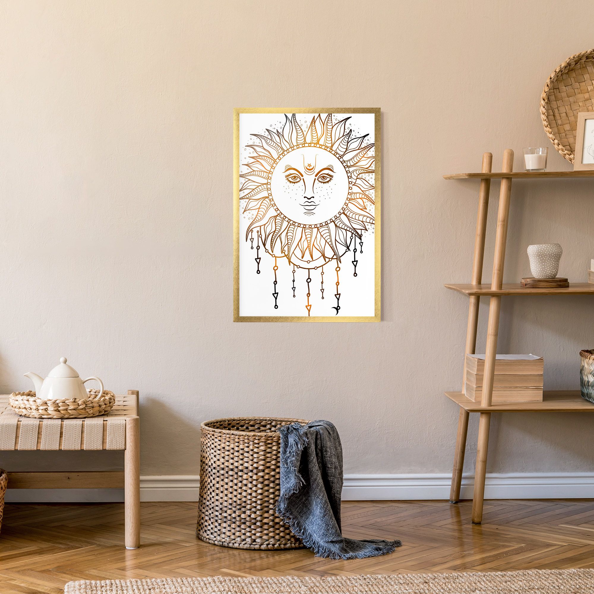 Gold Sun Face mockup 9