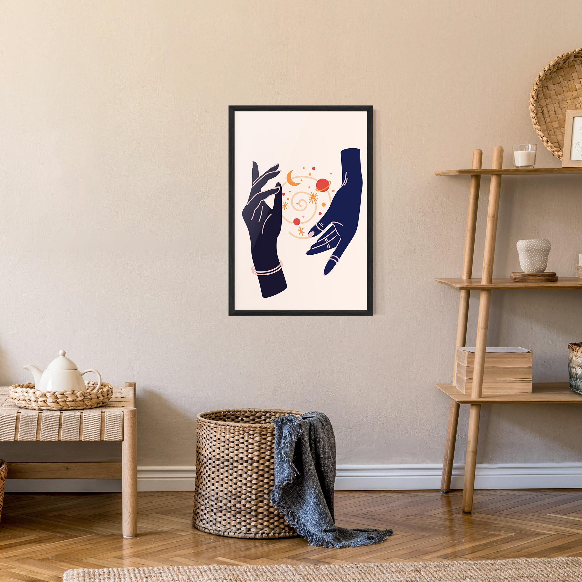 Keretezett Poszter Magic Purple Hands mockup 9