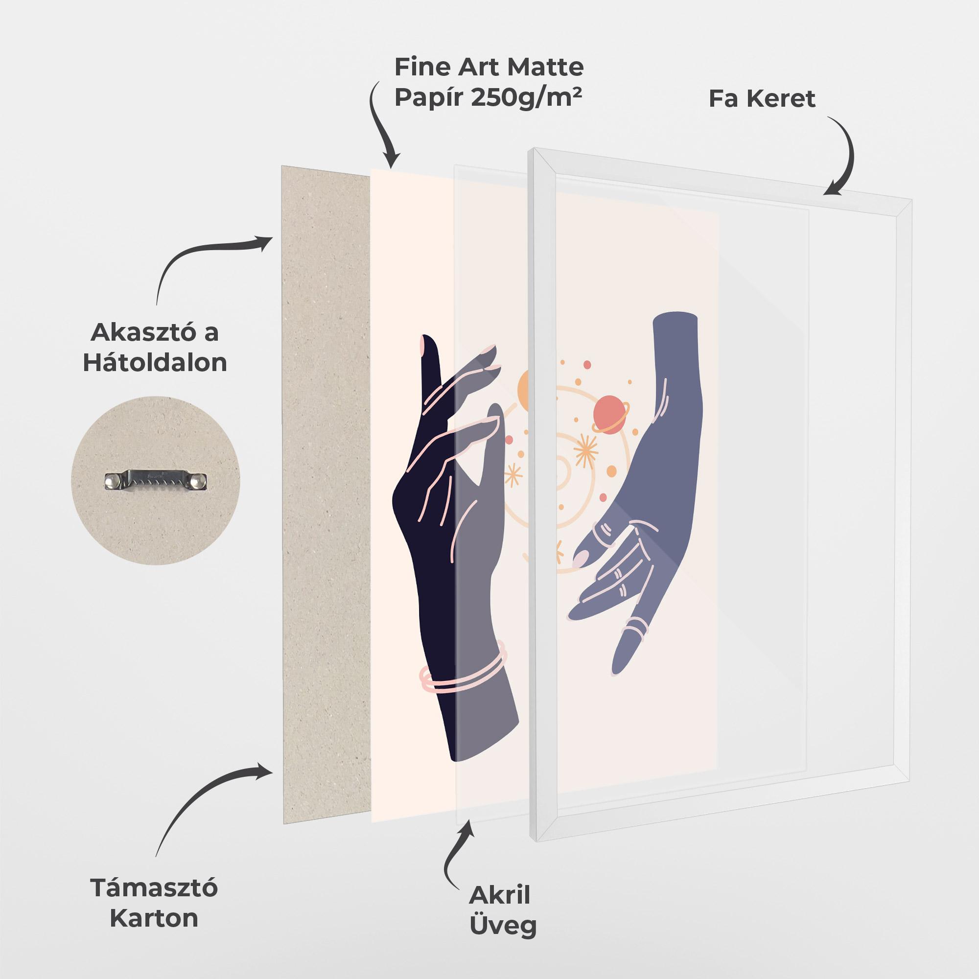 Keretezett Poszter Magic Purple Hands mockup 1