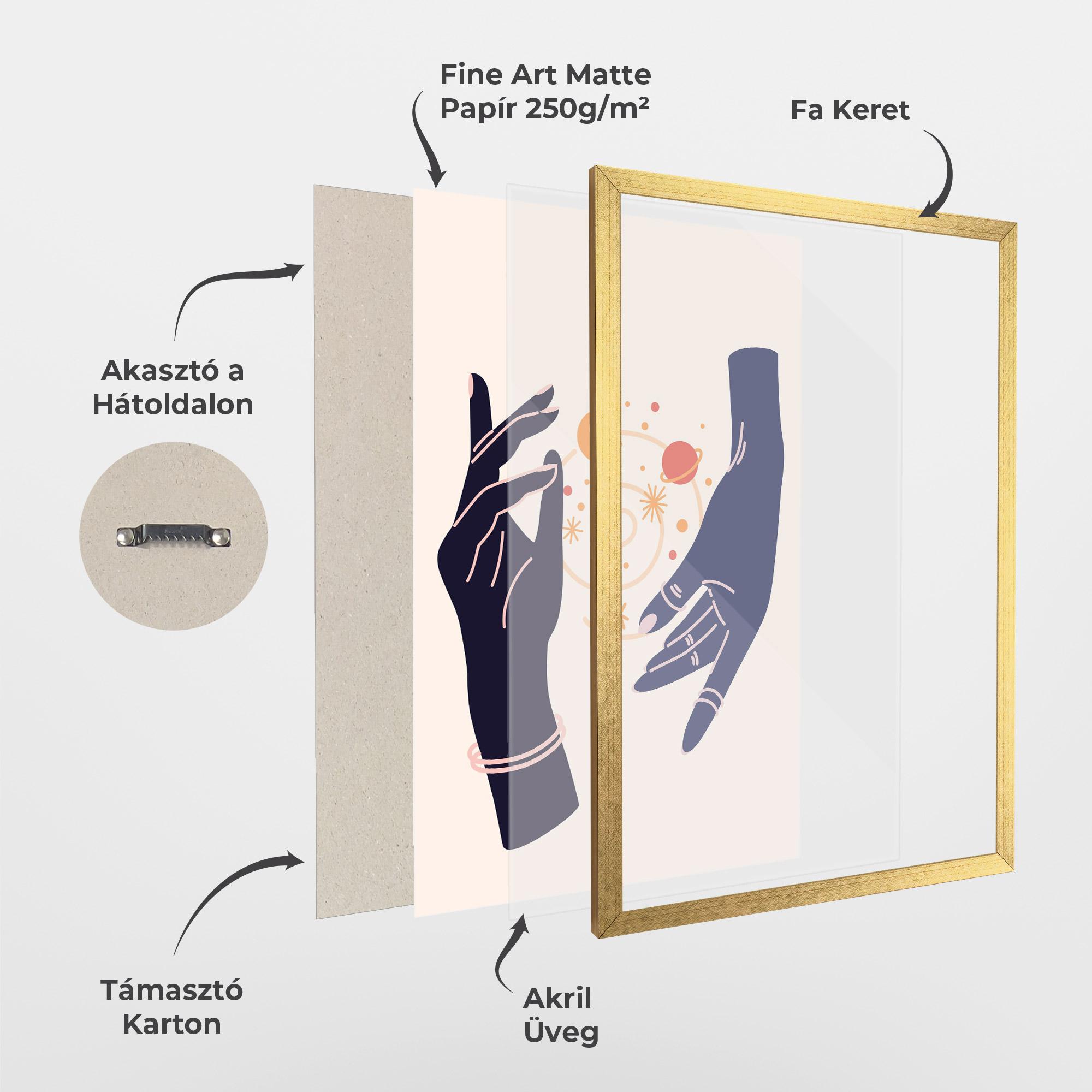 Keretezett Poszter Magic Purple Hands mockup 1