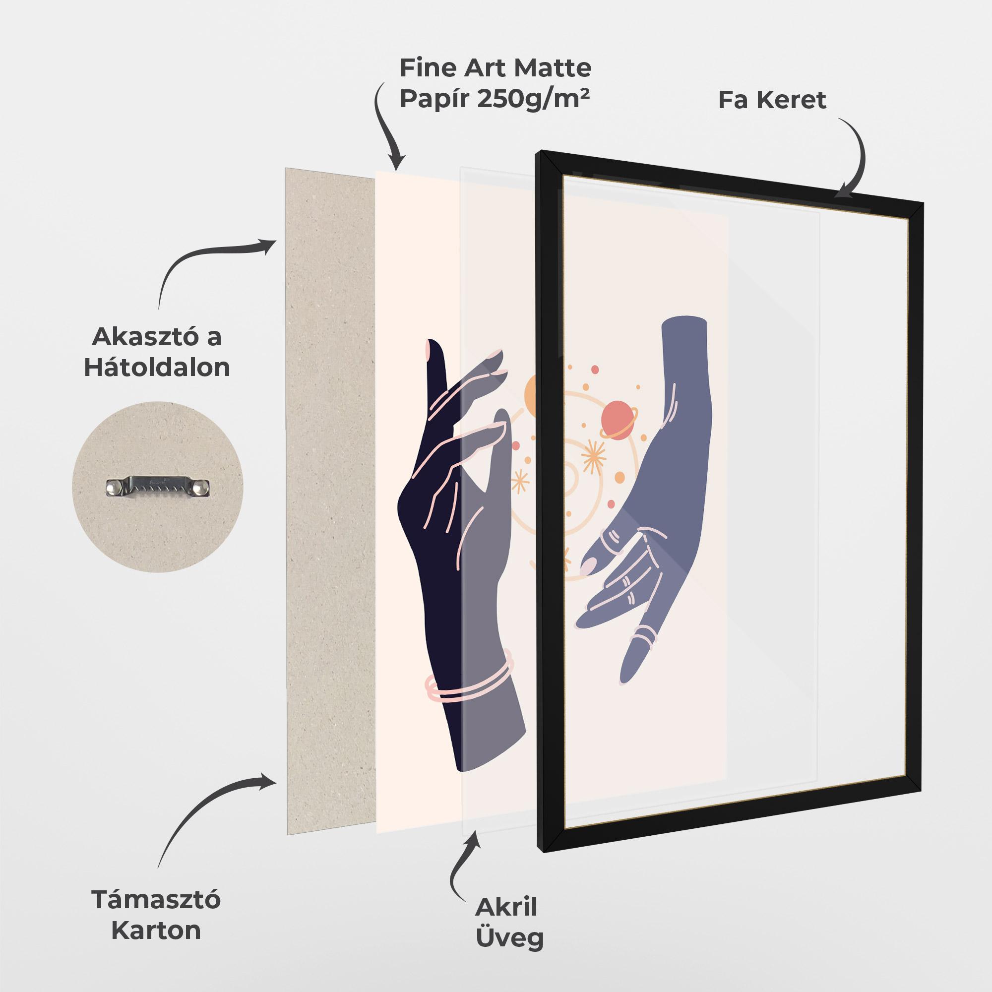 Keretezett Poszter Magic Purple Hands mockup 1