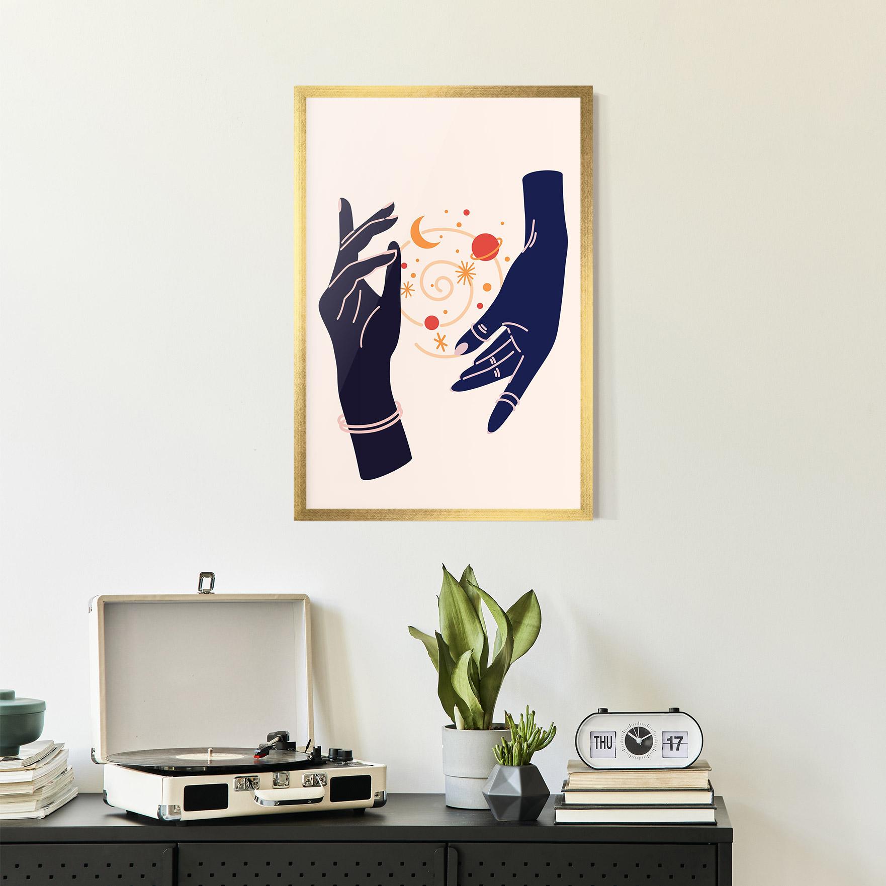 Keretezett Poszter Magic Purple Hands mockup 2