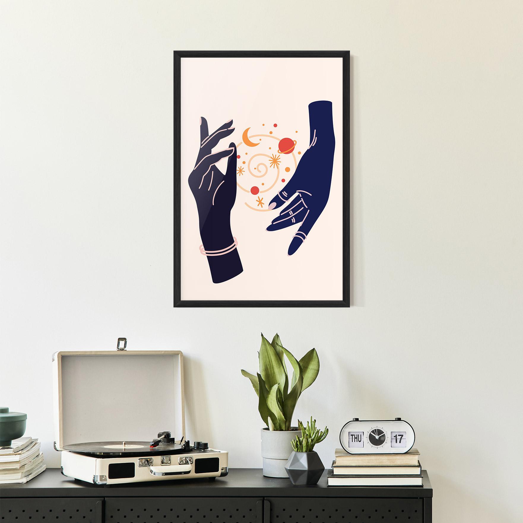 Keretezett Poszter Magic Purple Hands mockup 2