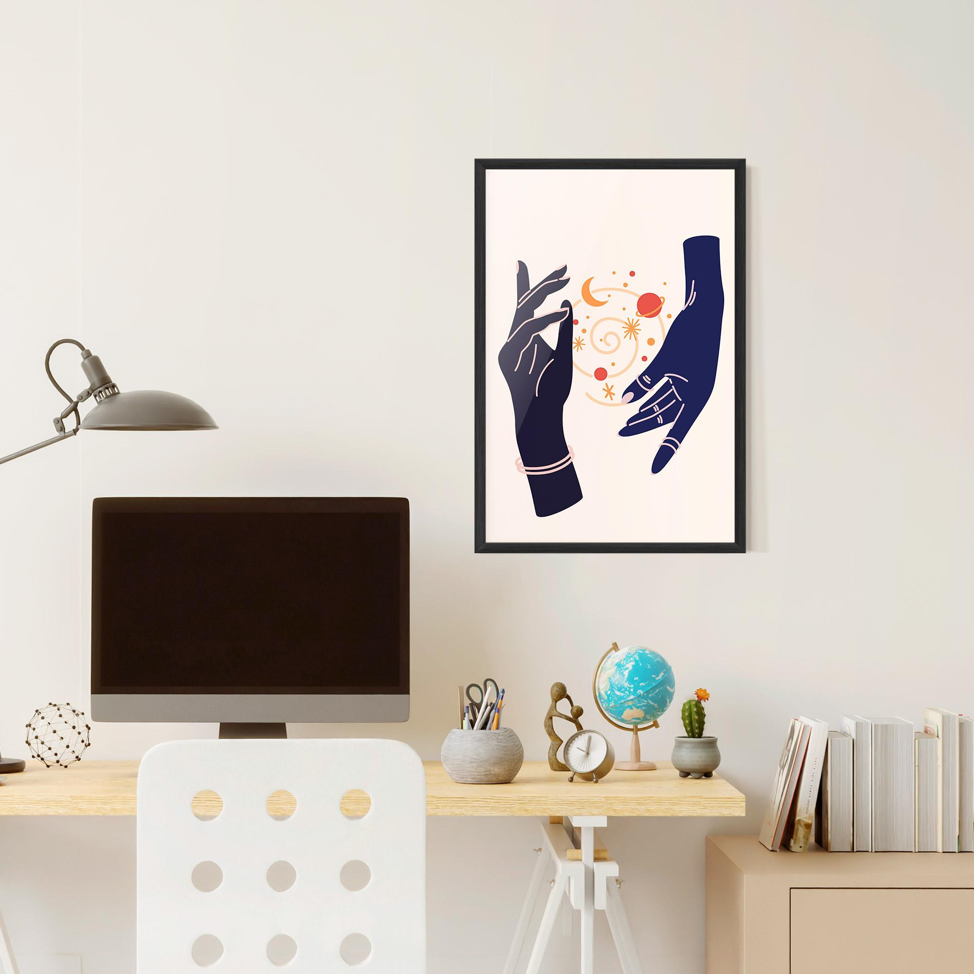 Keretezett Poszter Magic Purple Hands mockup 6