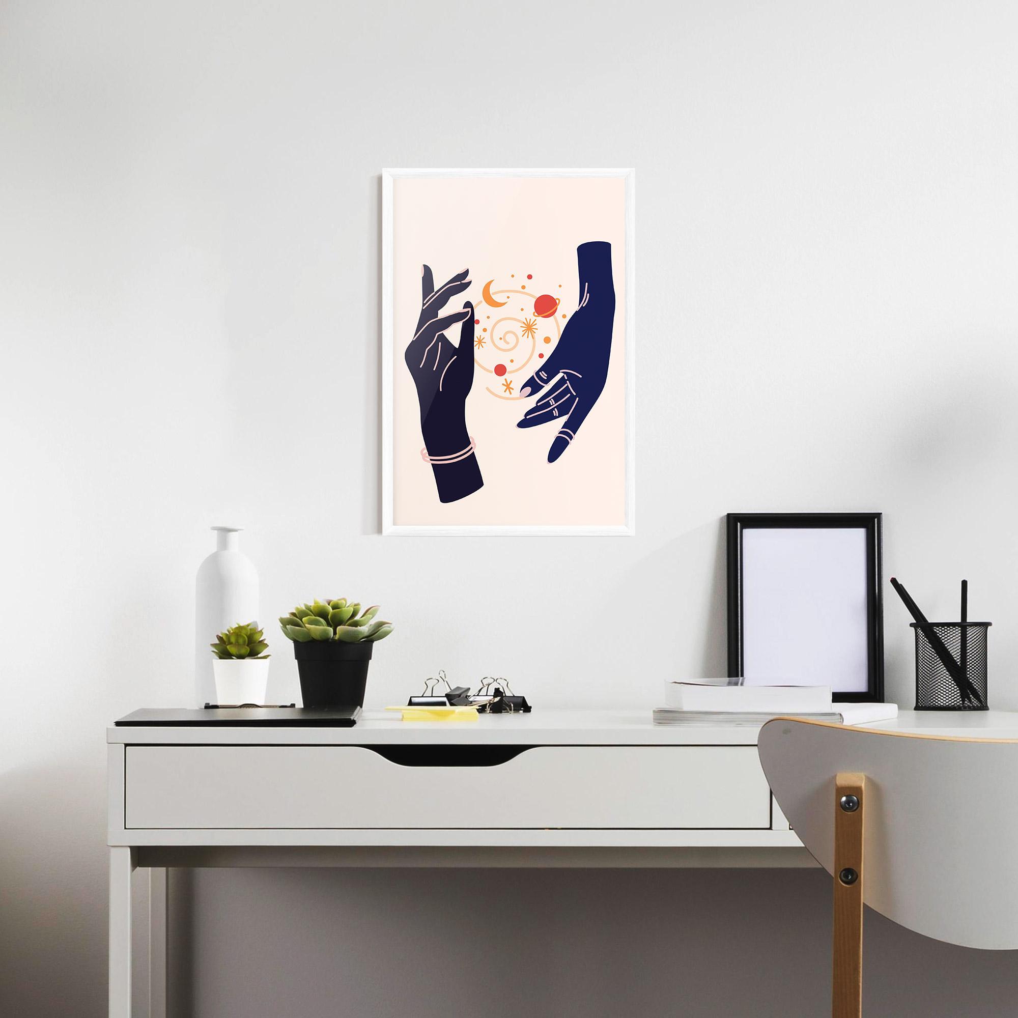 Keretezett Poszter Magic Purple Hands mockup 7