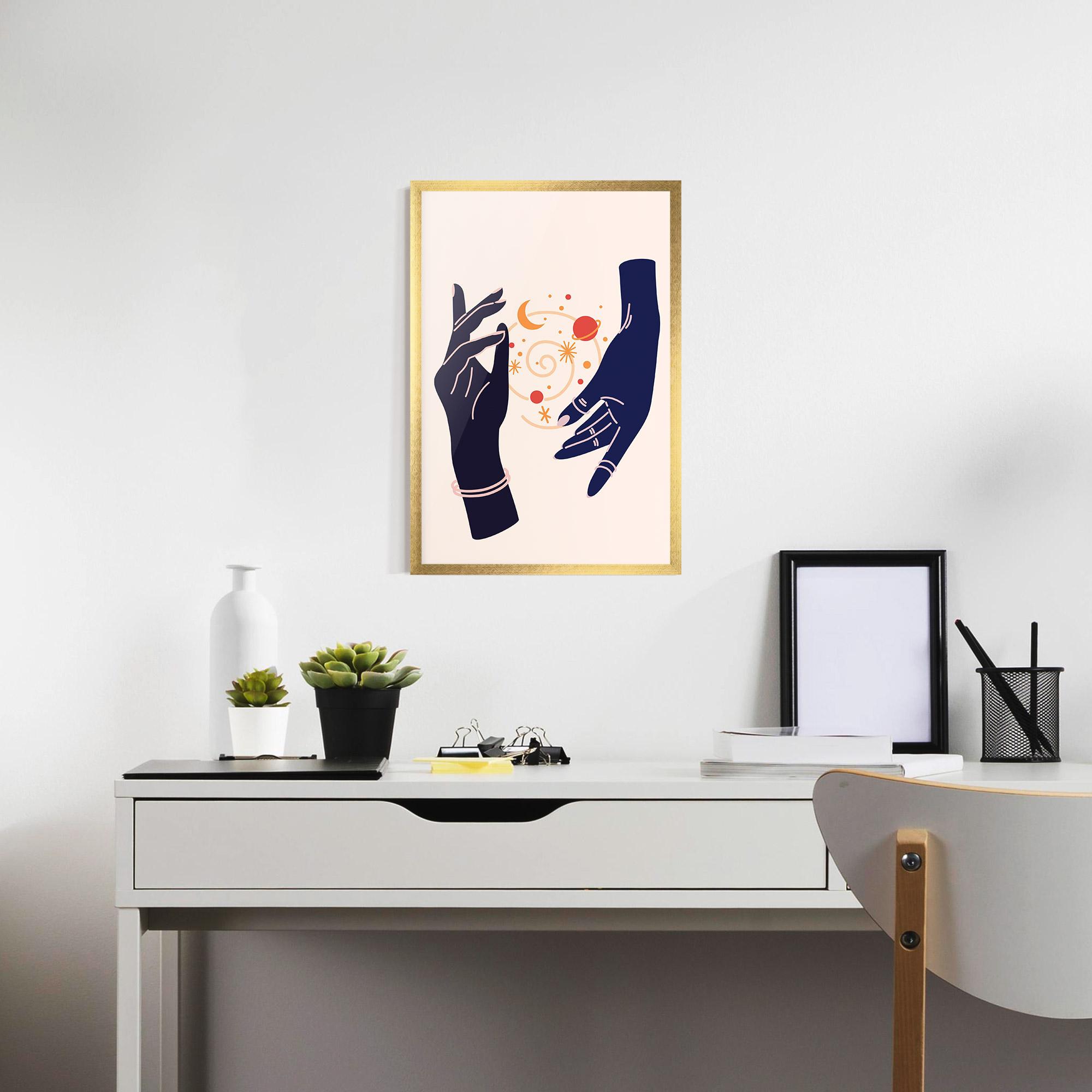 Keretezett Poszter Magic Purple Hands mockup 7