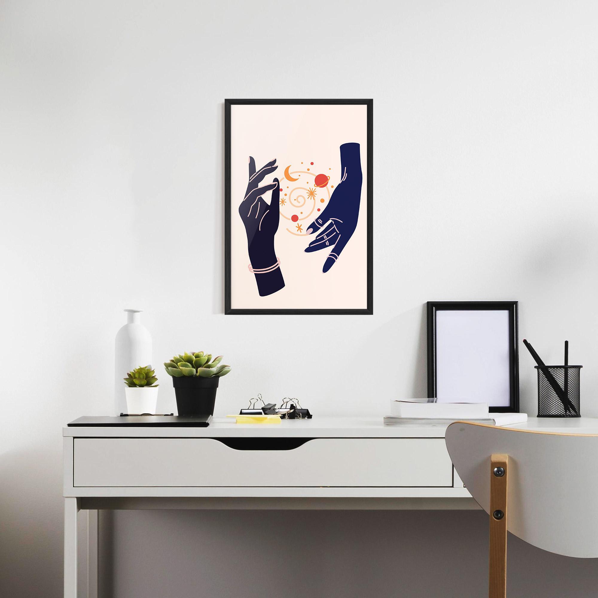 Keretezett Poszter Magic Purple Hands mockup 7