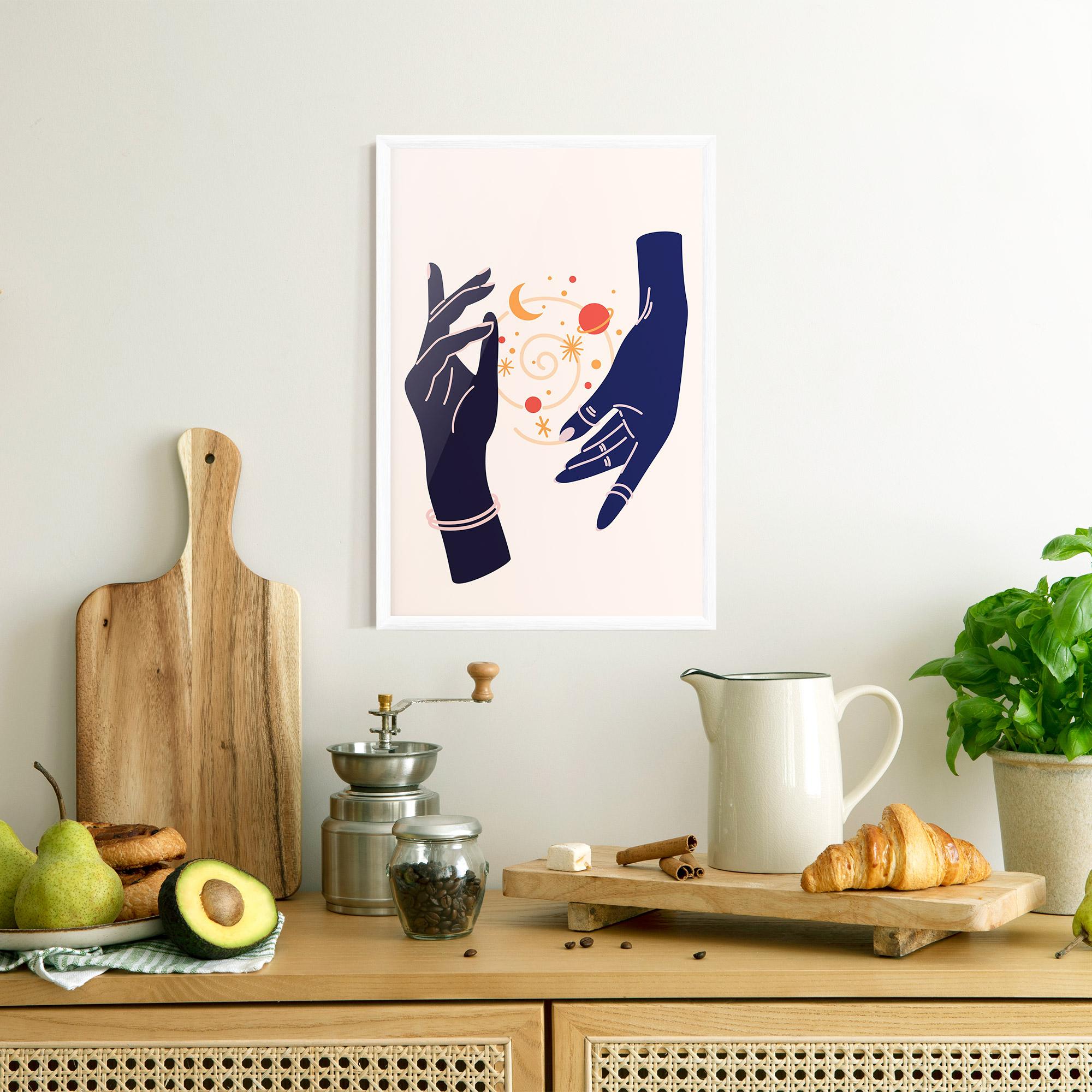 Keretezett Poszter Magic Purple Hands mockup 8