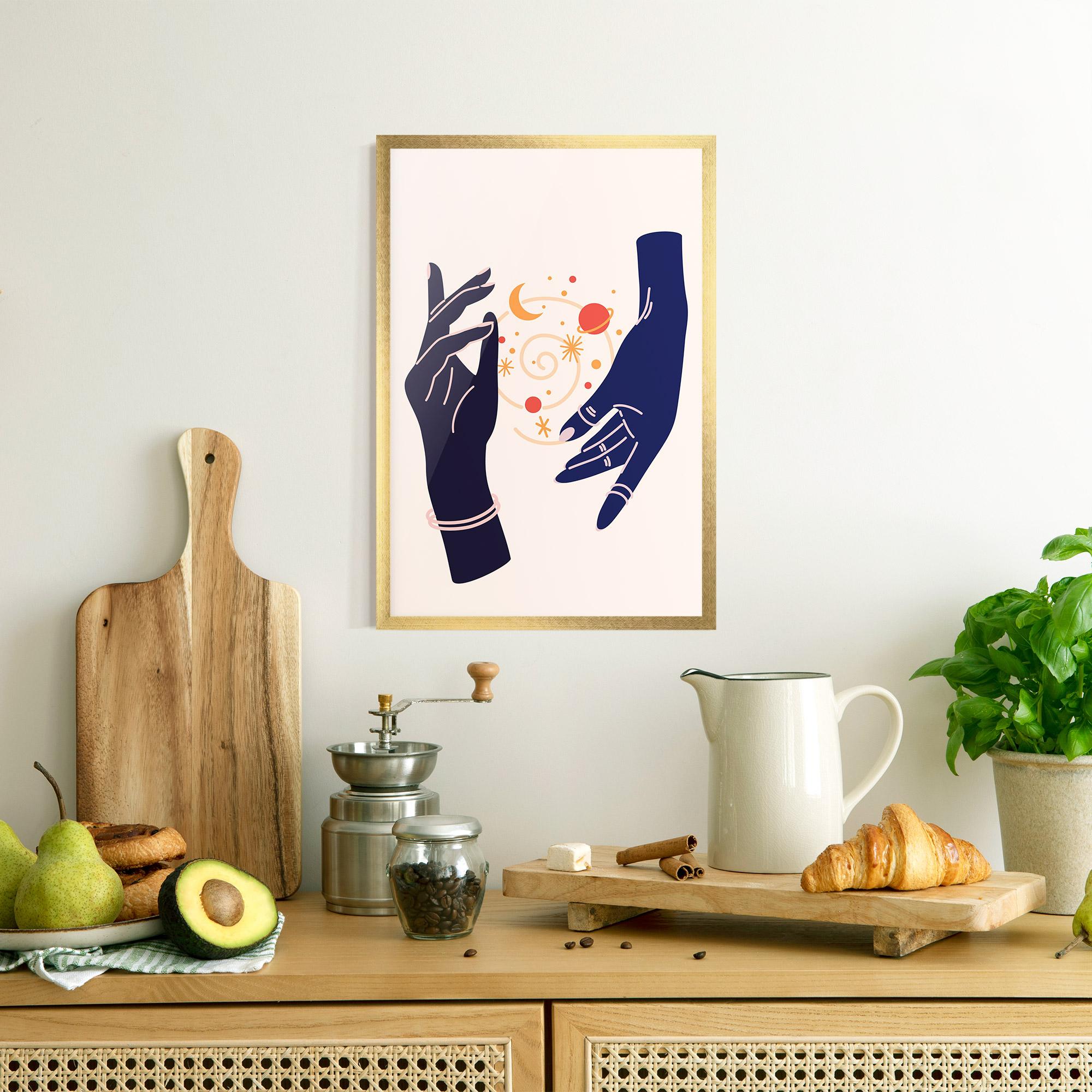 Keretezett Poszter Magic Purple Hands mockup 8