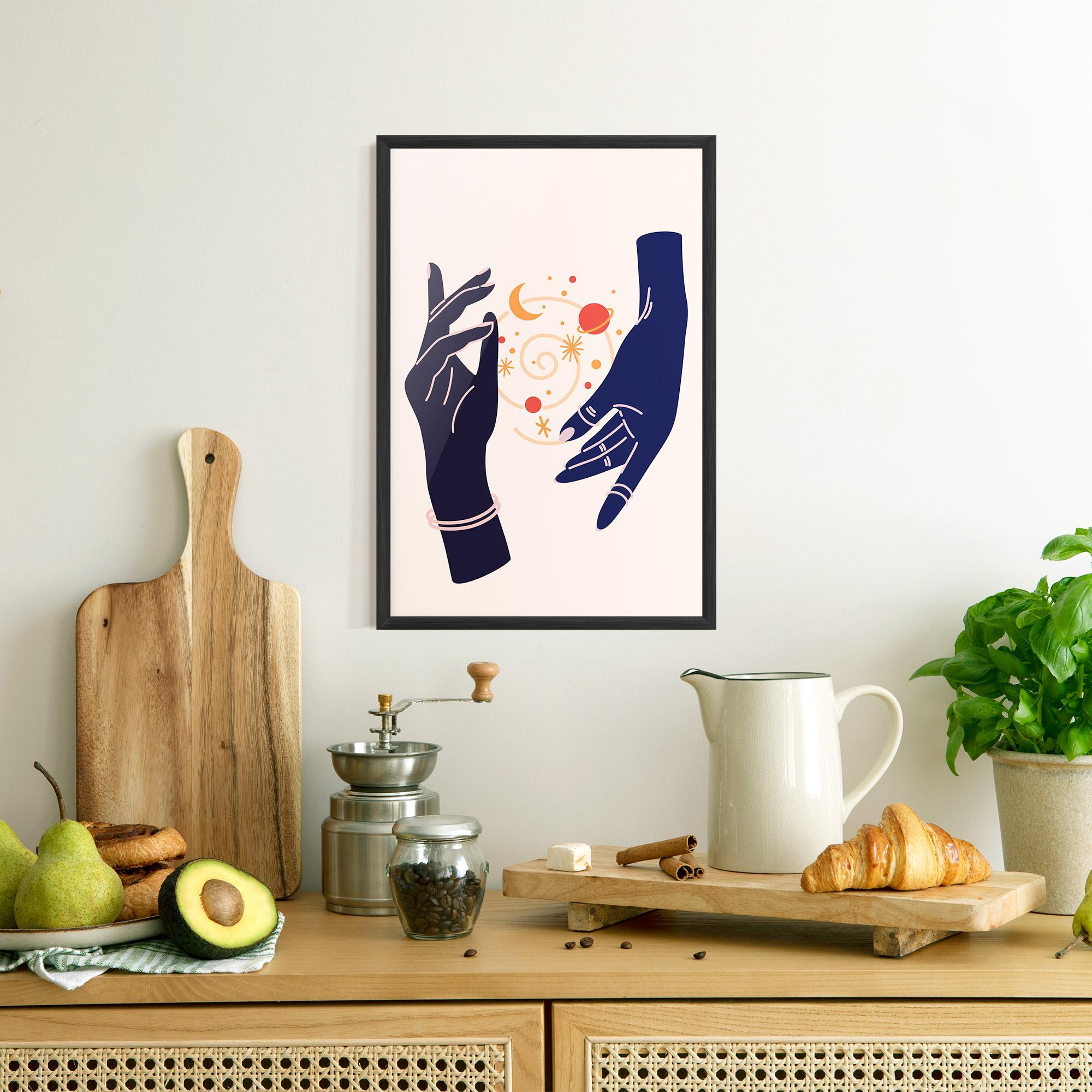 Keretezett Poszter Magic Purple Hands mockup 8