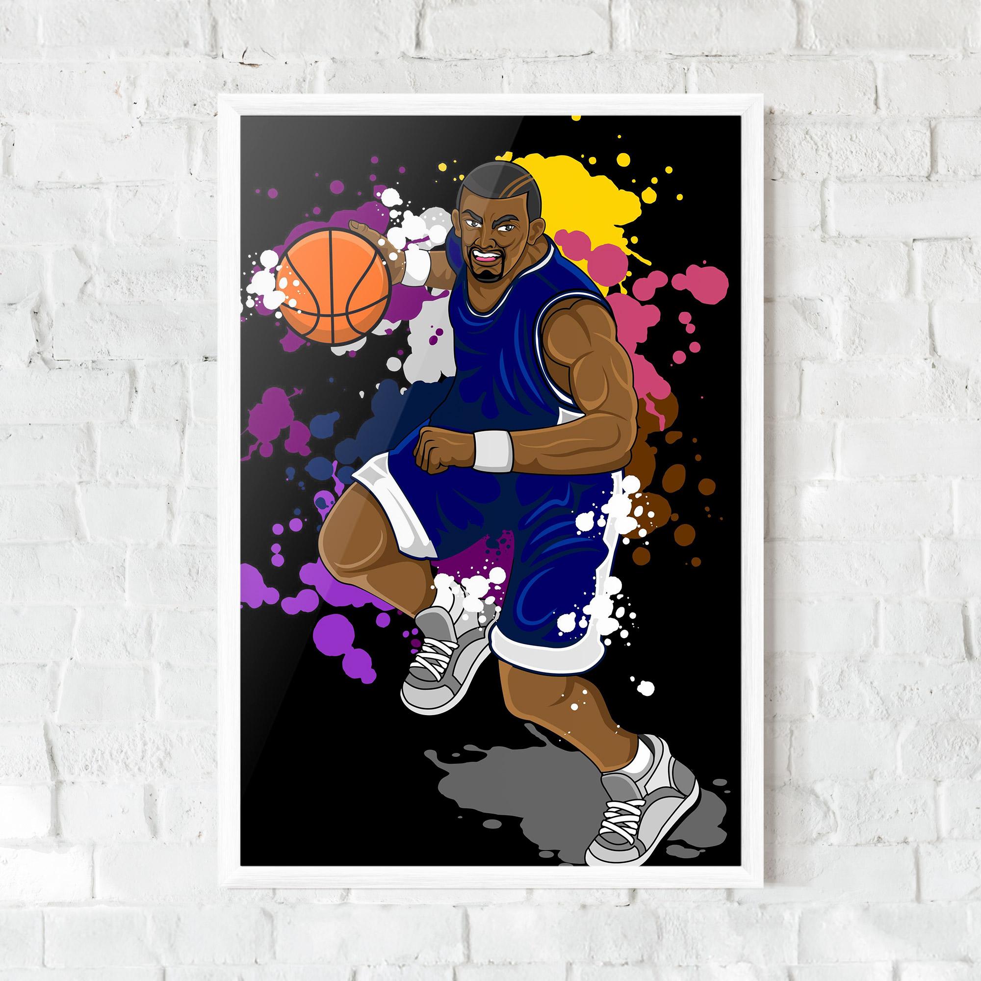 Keretezett Poszter Basketball Character mockup 0