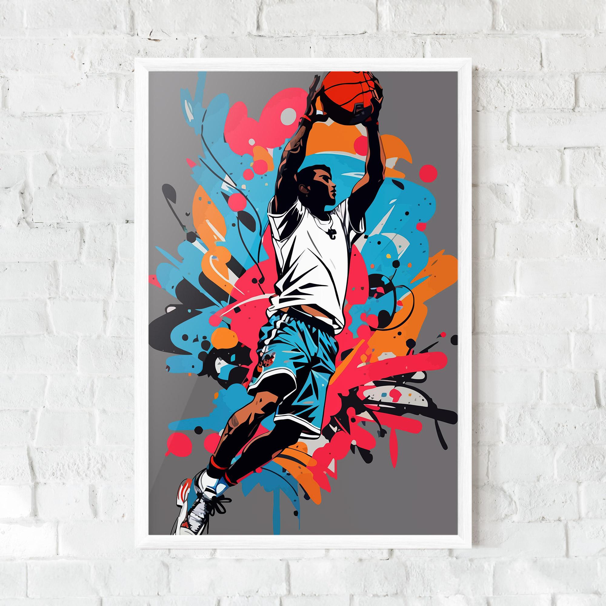 Keretezett Poszter Blue Red Basket mockup 0