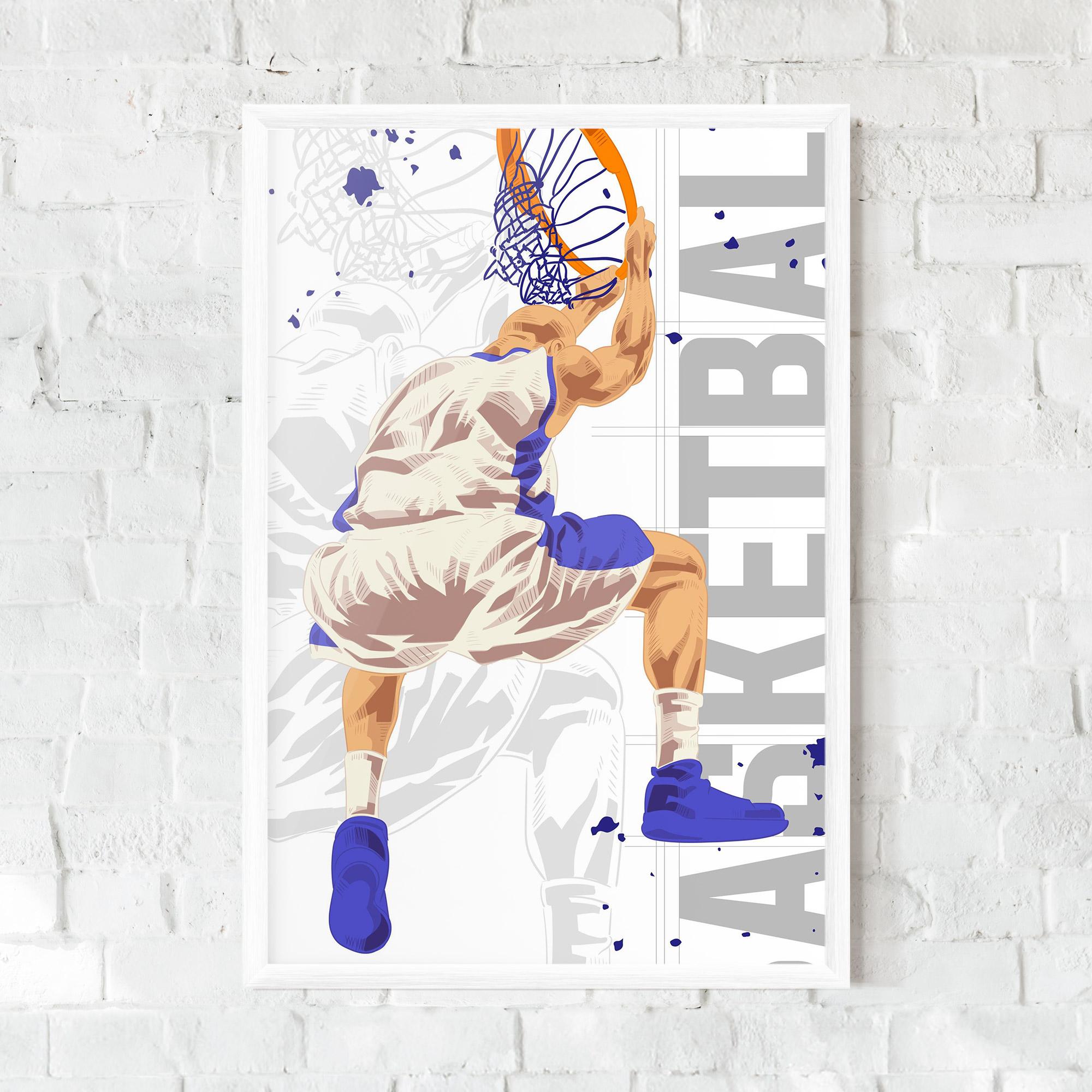 Keretezett Poszter Grey Basketball mockup 0