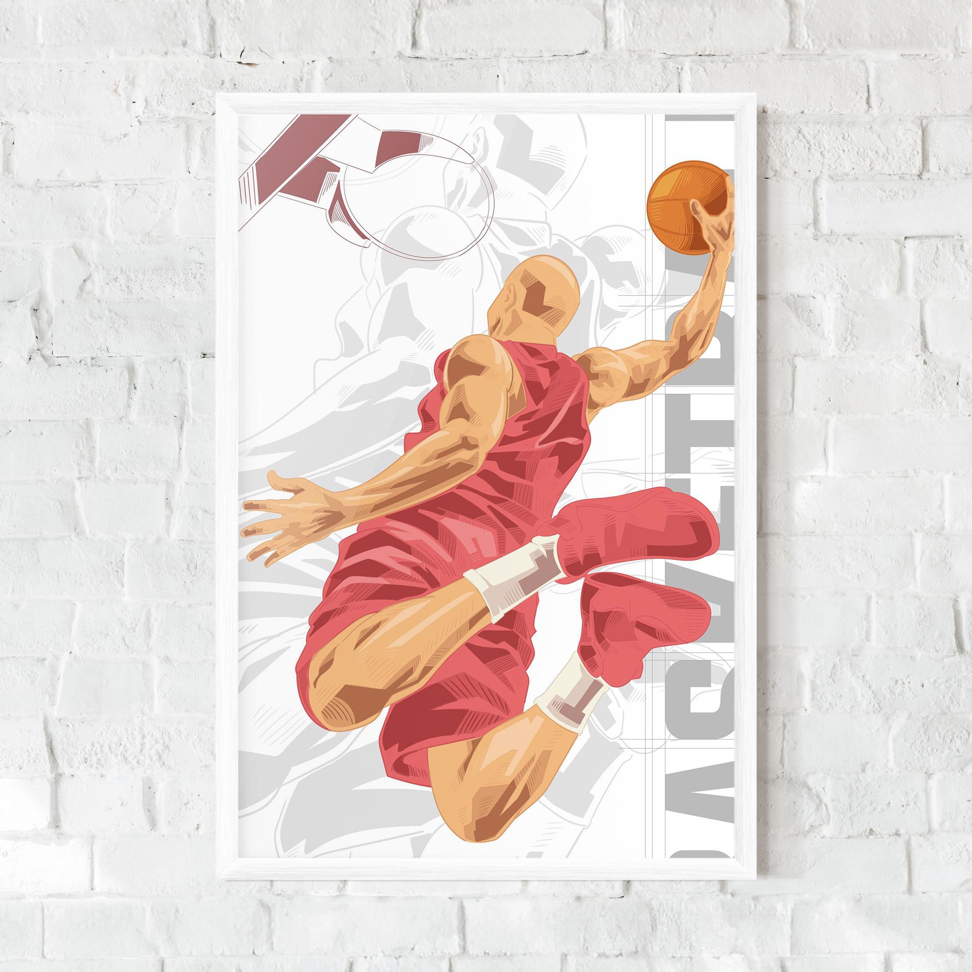 Keretezett Poszter Pink Basketball mockup 0