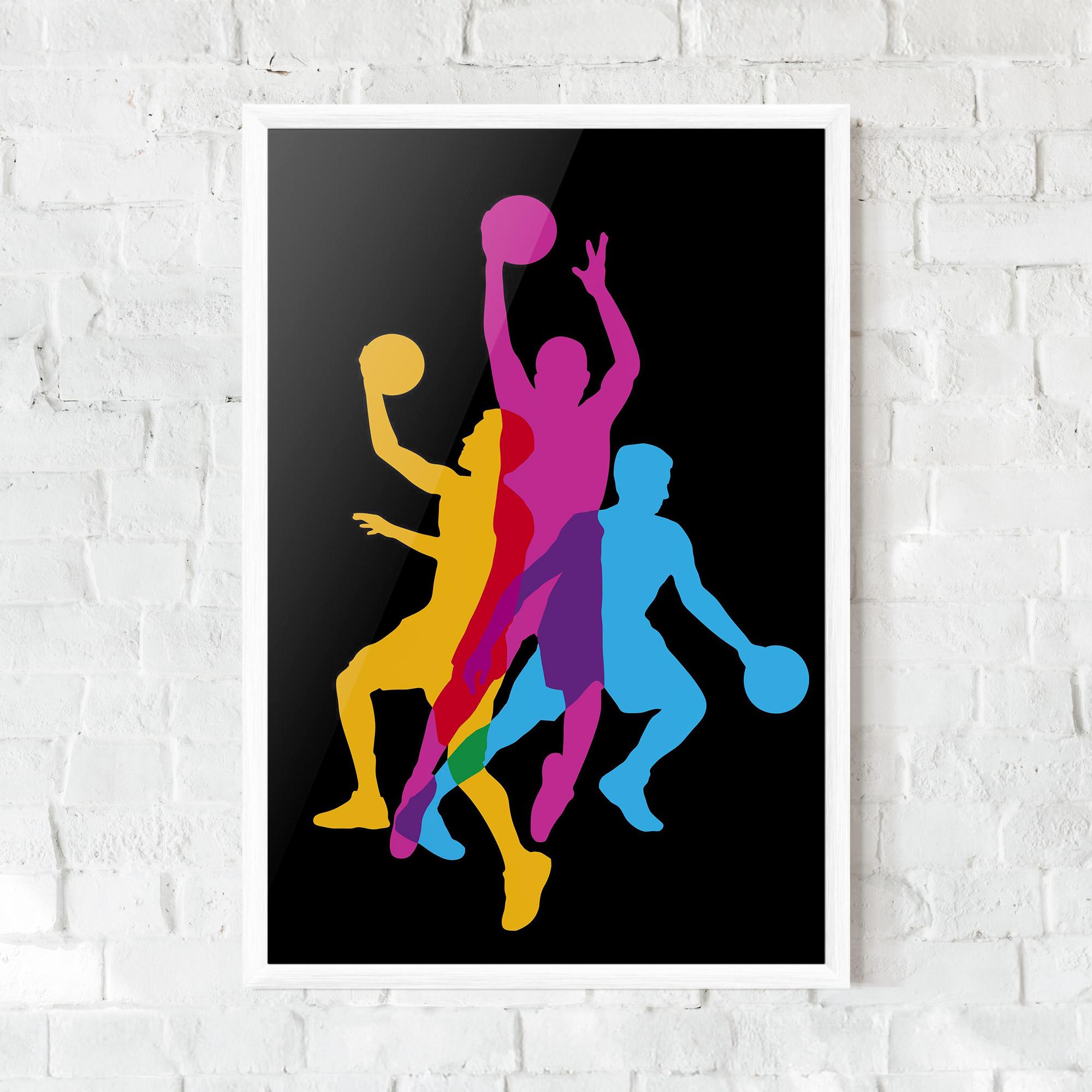 Keretezett Poszter Three Basket Players mockup 0