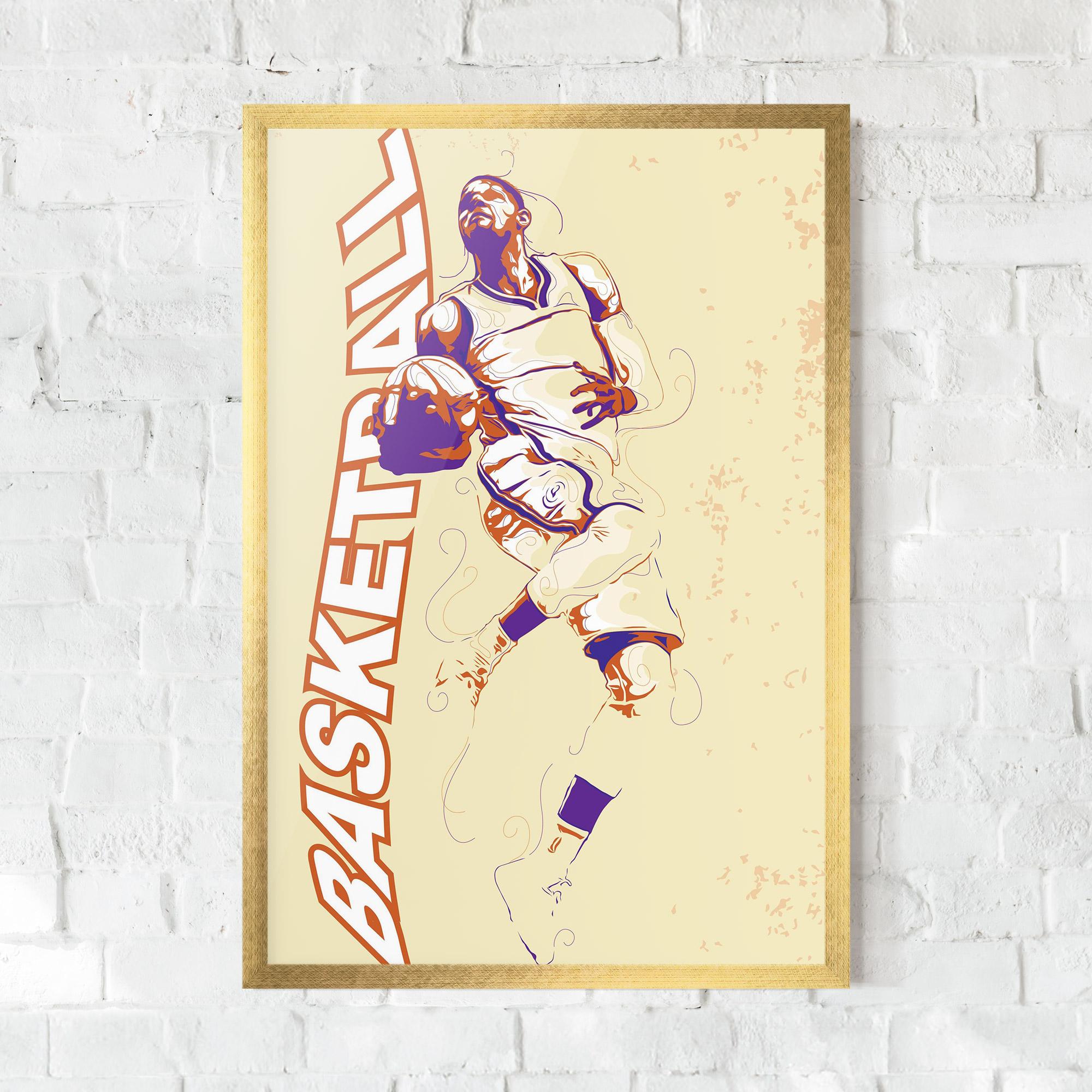 Keretezett Poszter Basketball Cream mockup 0