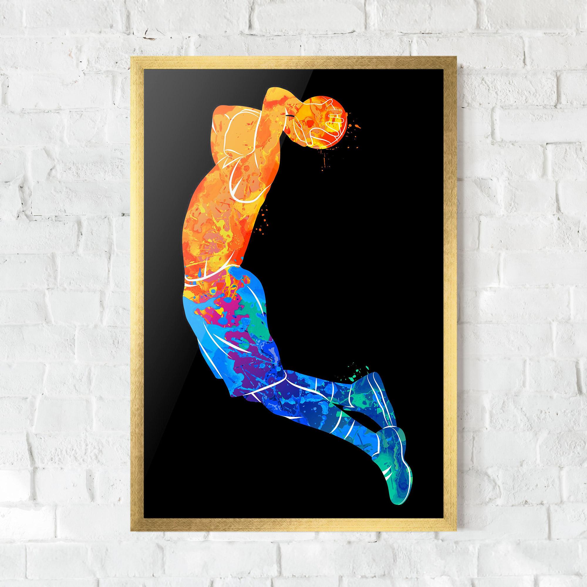 Keretezett Poszter Blue Orange Basket mockup 0