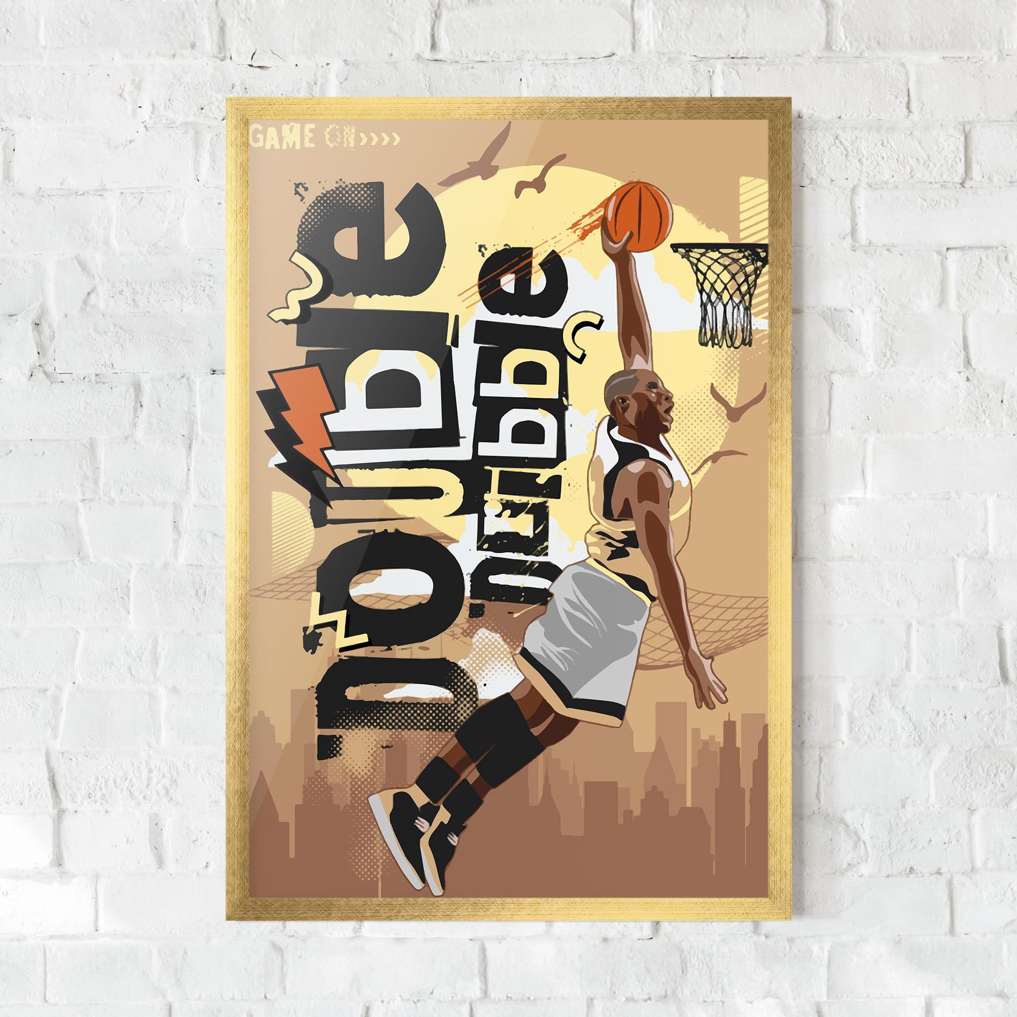 Keretezett Poszter Double Dribble mockup 0