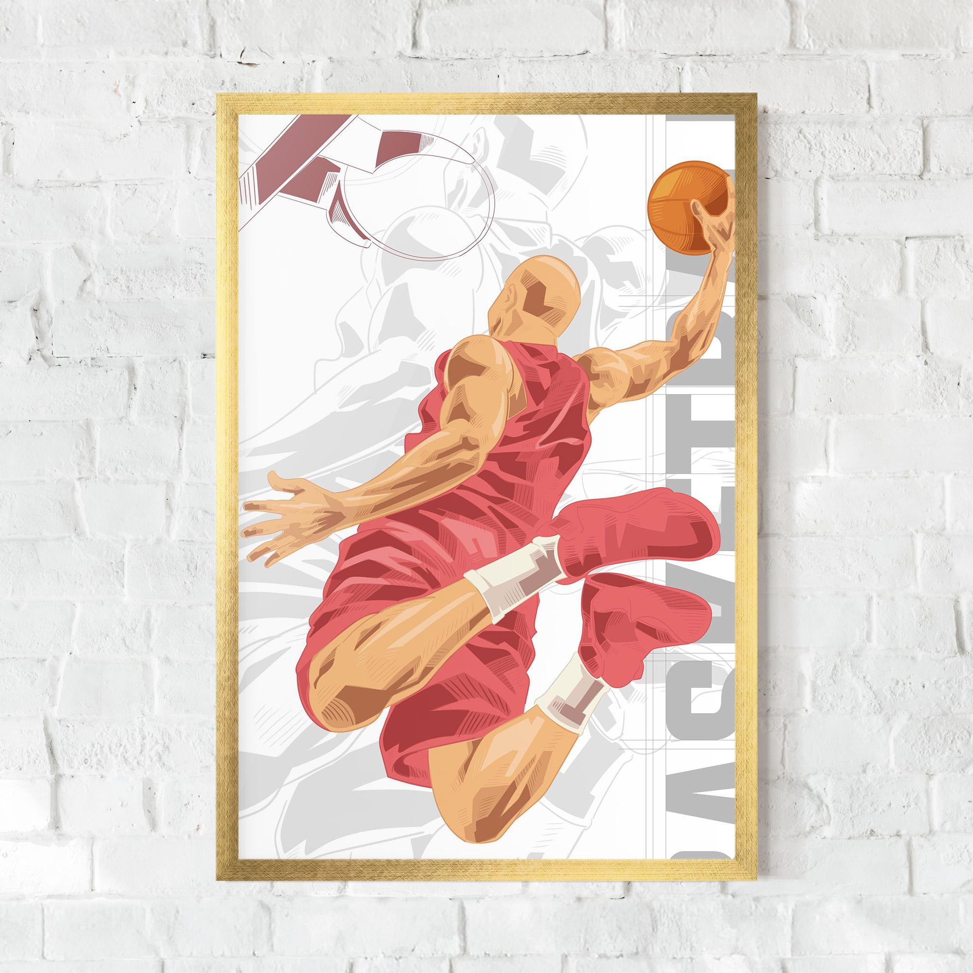 Keretezett Poszter Pink Basketball mockup 0