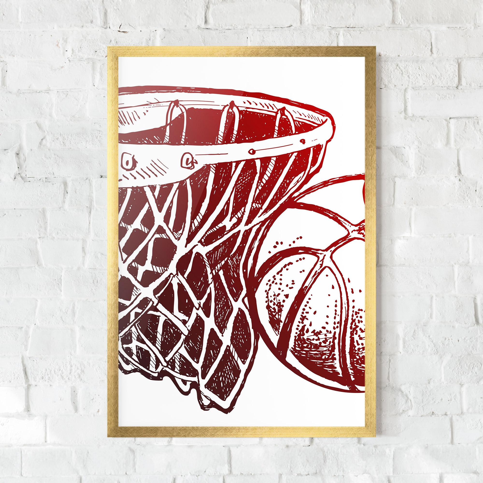 Keretezett Poszter Red Basketball Hoop mockup 0