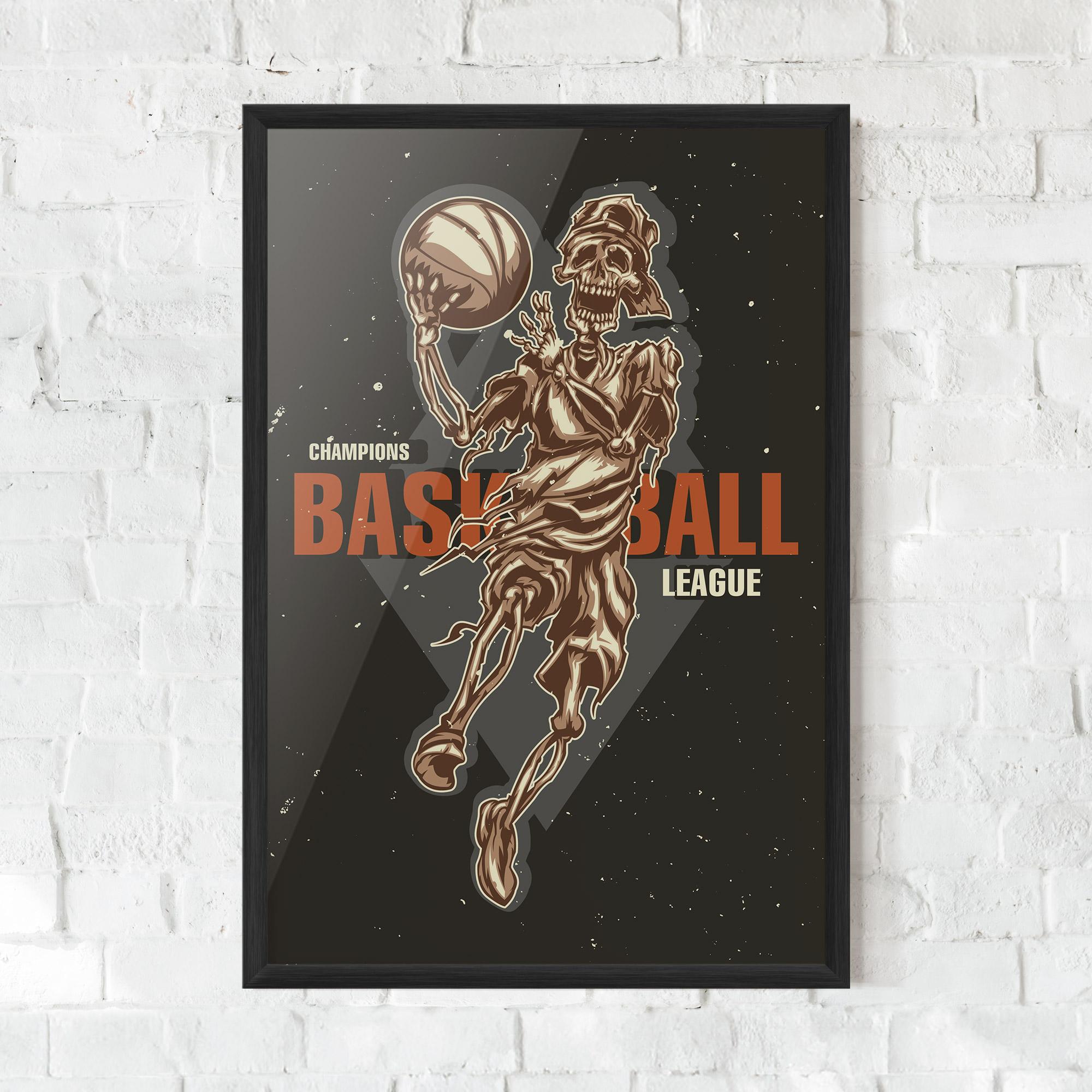Keretezett Poszter Basketball League mockup 0