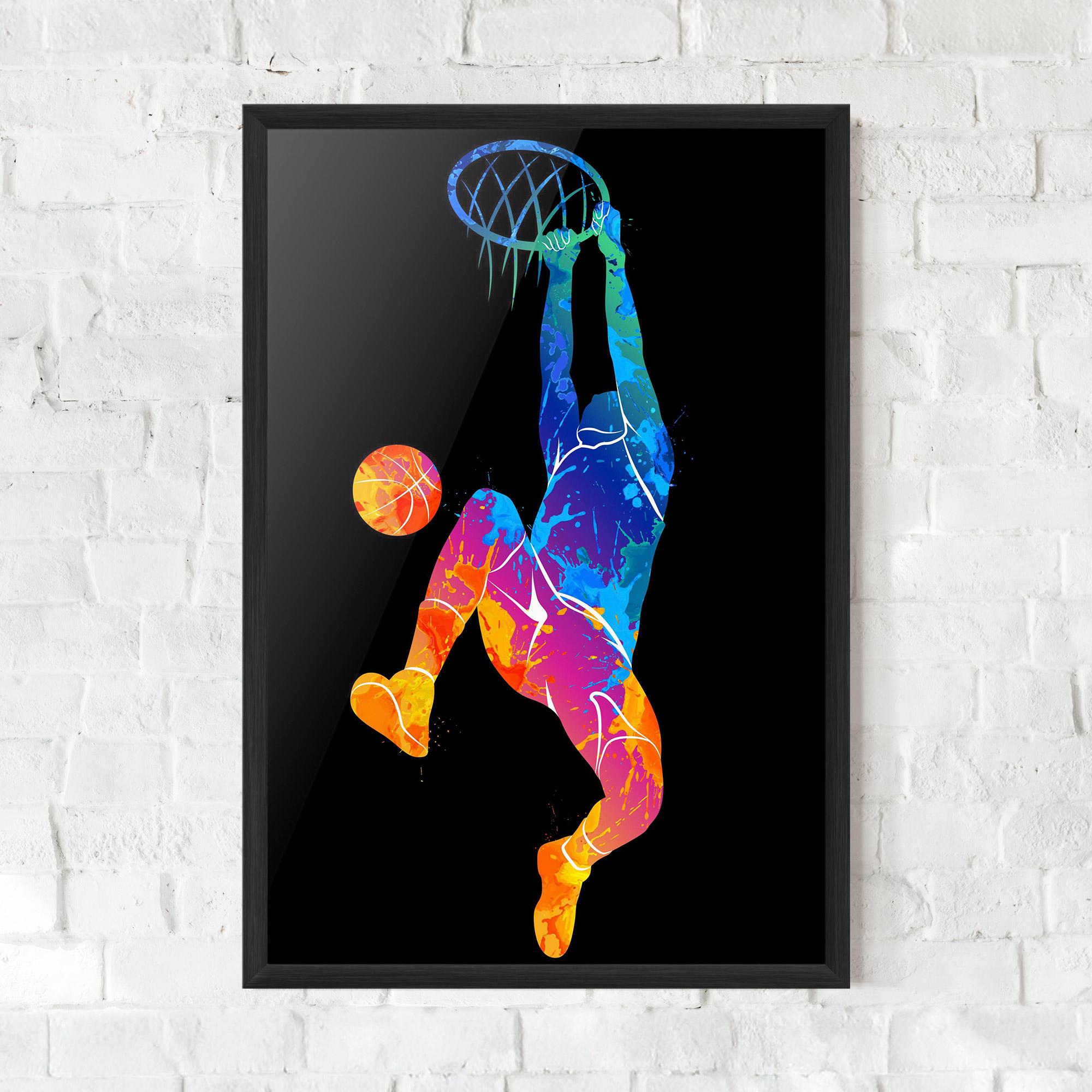 Keretezett Poszter Blue Basket Hoop mockup 0