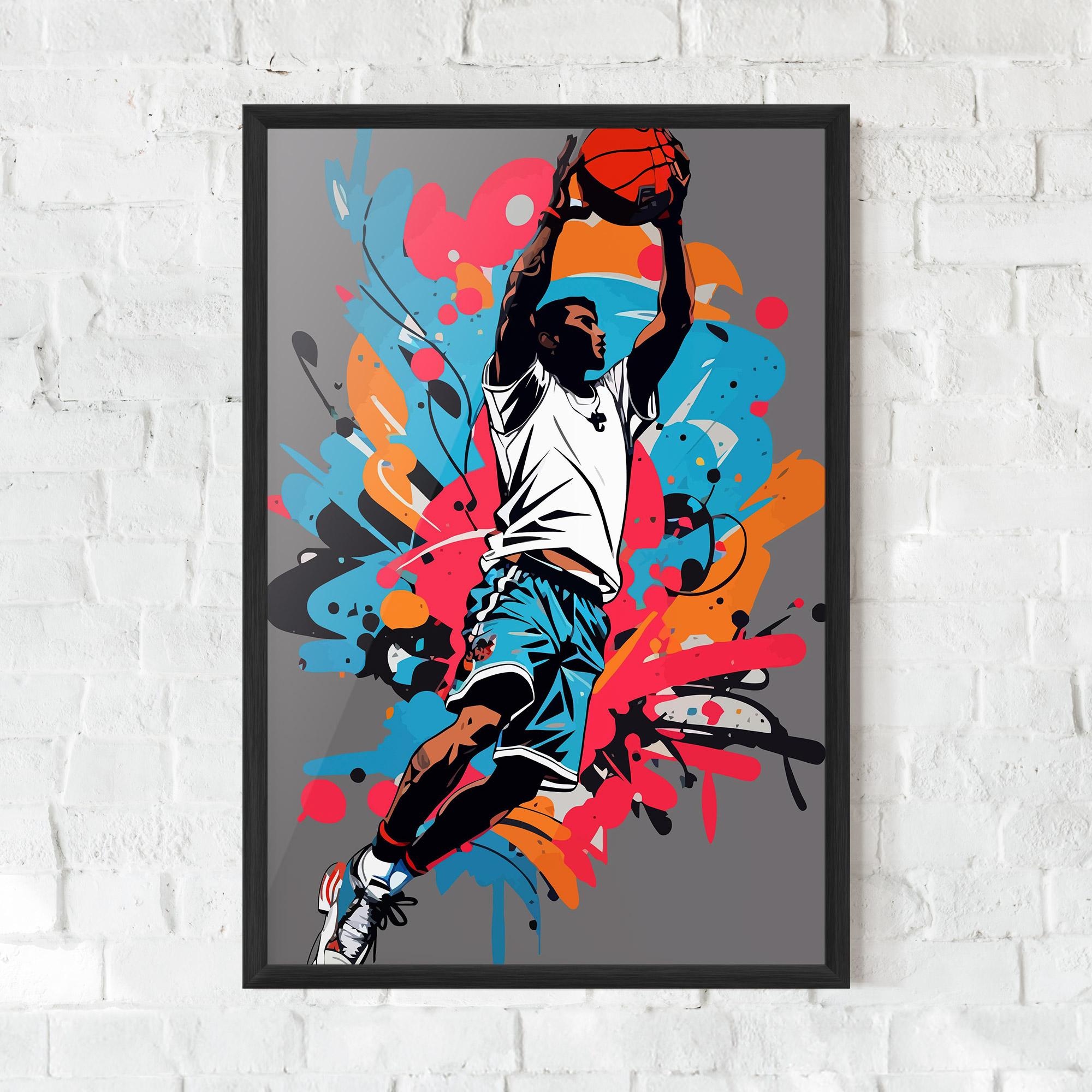 Keretezett Poszter Blue Red Basket mockup 0