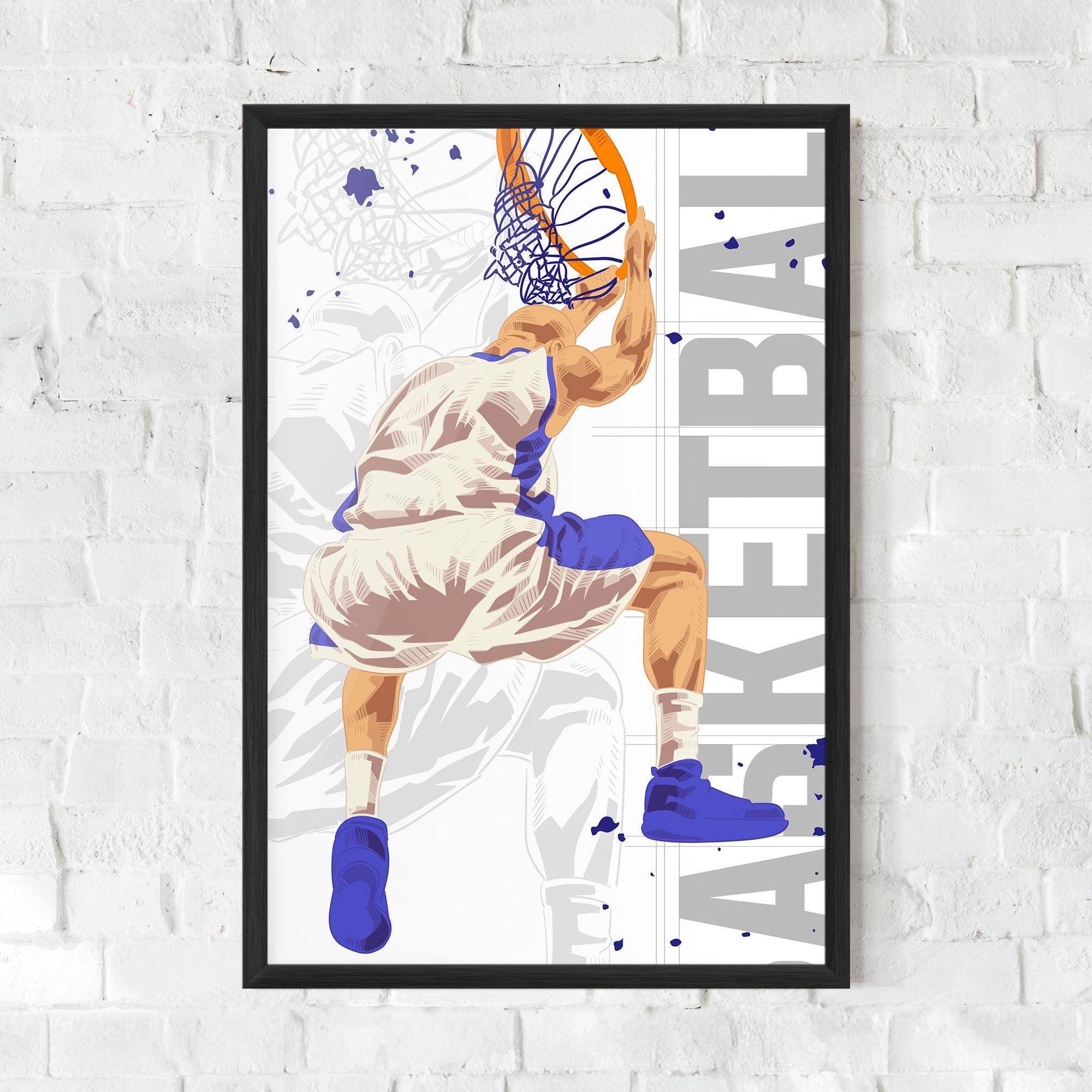 Keretezett Poszter Grey Basketball mockup 0