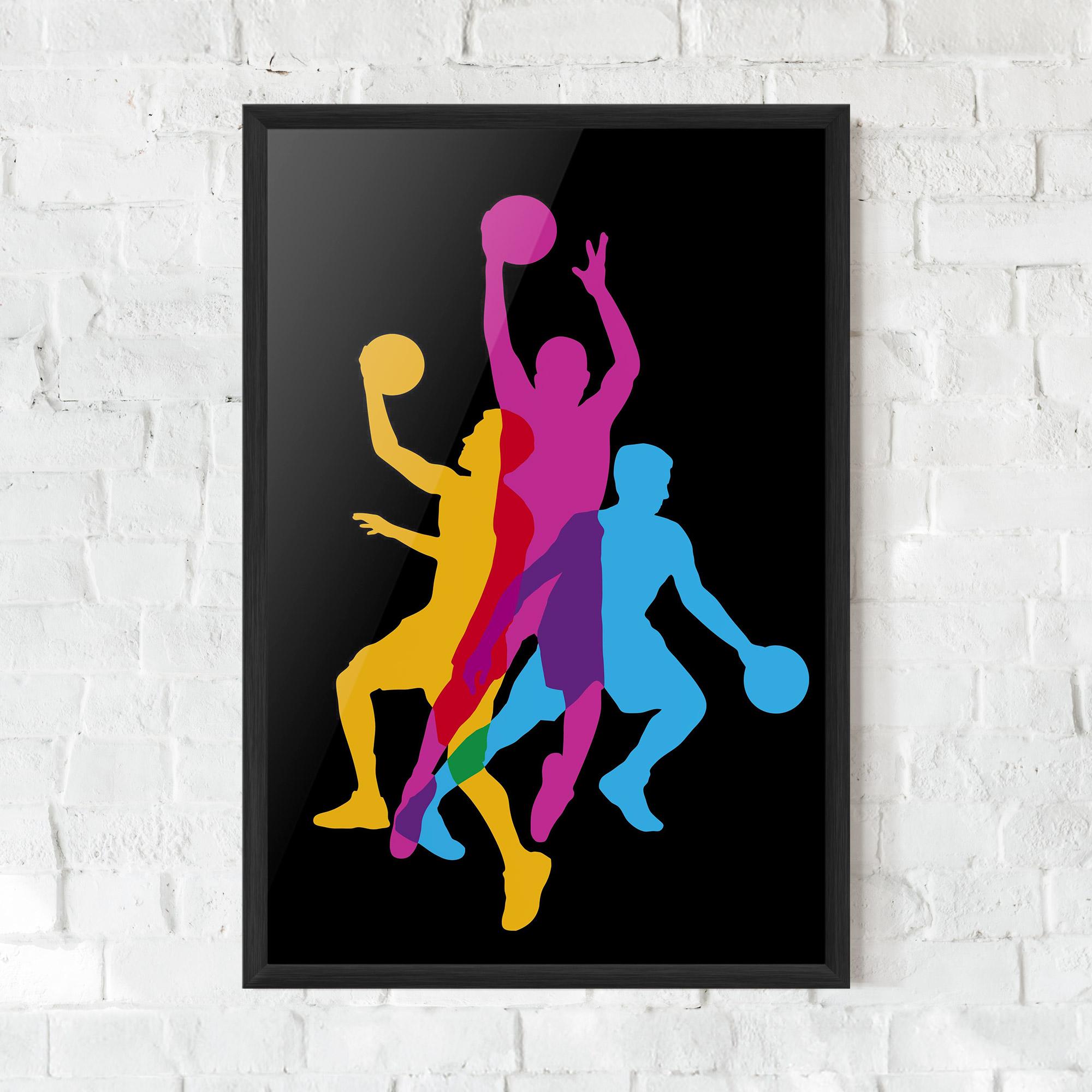 Keretezett Poszter Three Basket Players mockup 0
