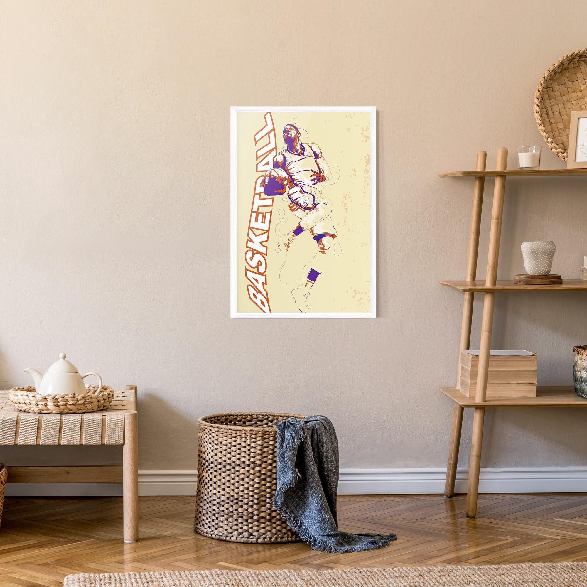 Keretezett Poszter Basketball Cream mockup 9