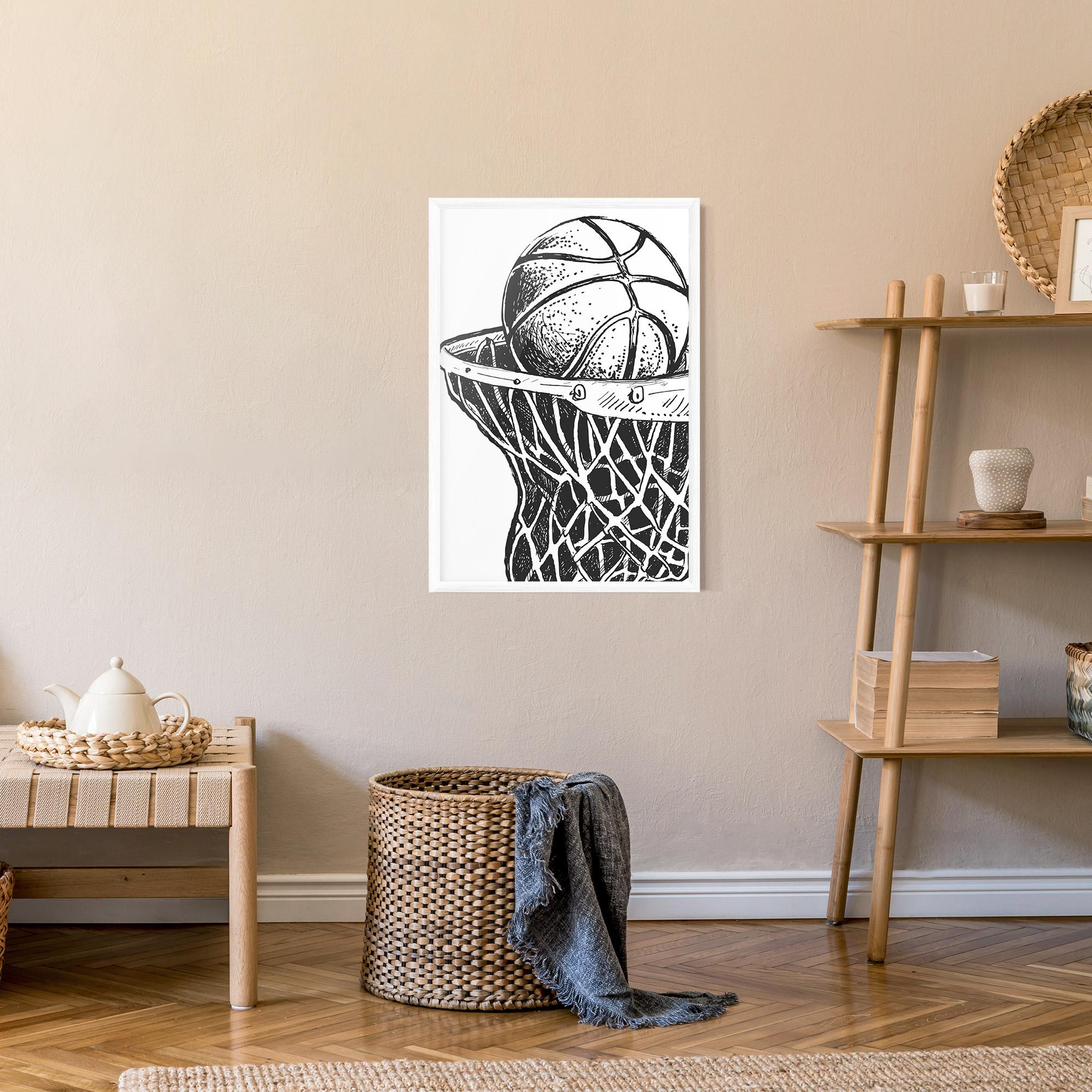 Keretezett Poszter Basketball Grey Hoop mockup 9