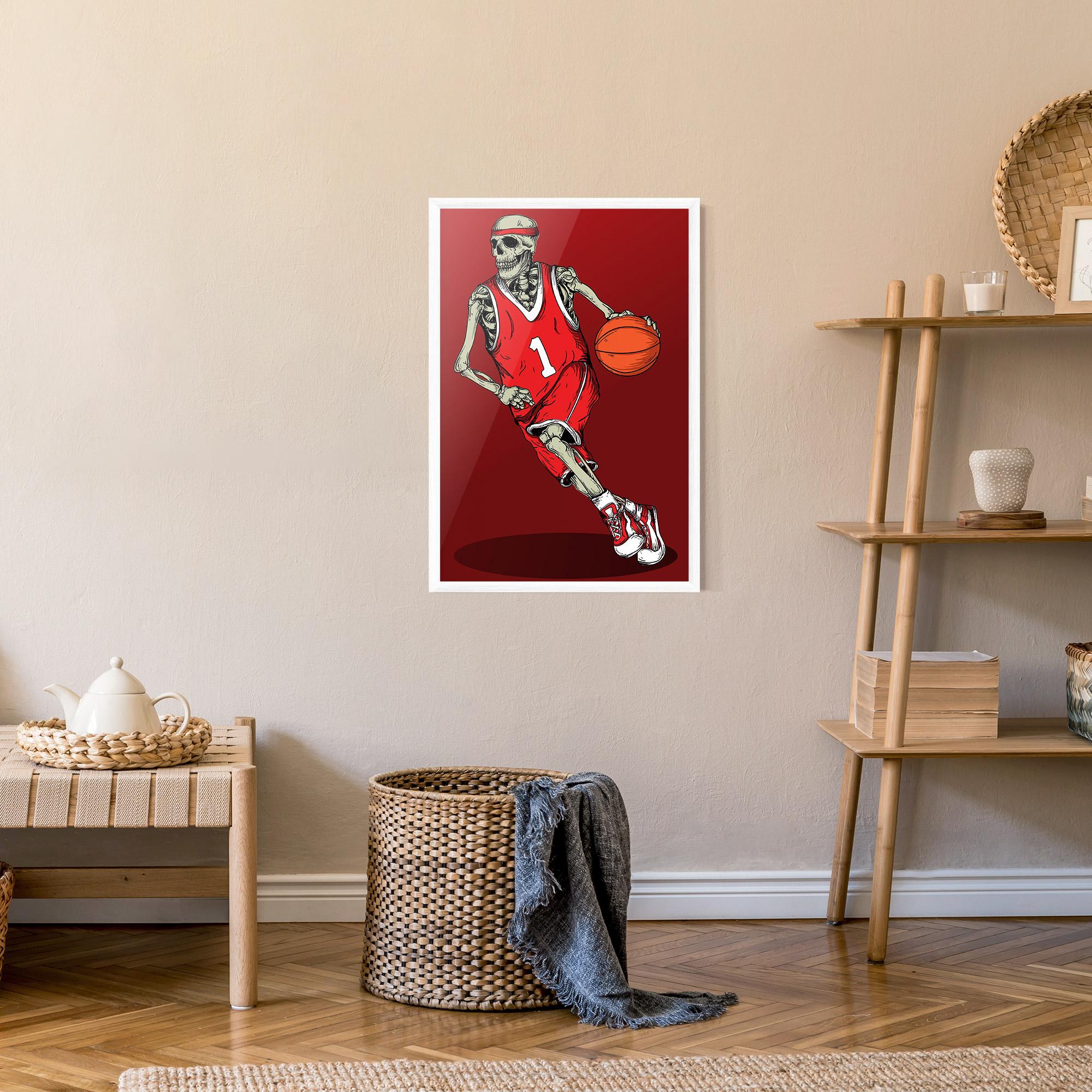 Keretezett Poszter Basketball Skull mockup 9