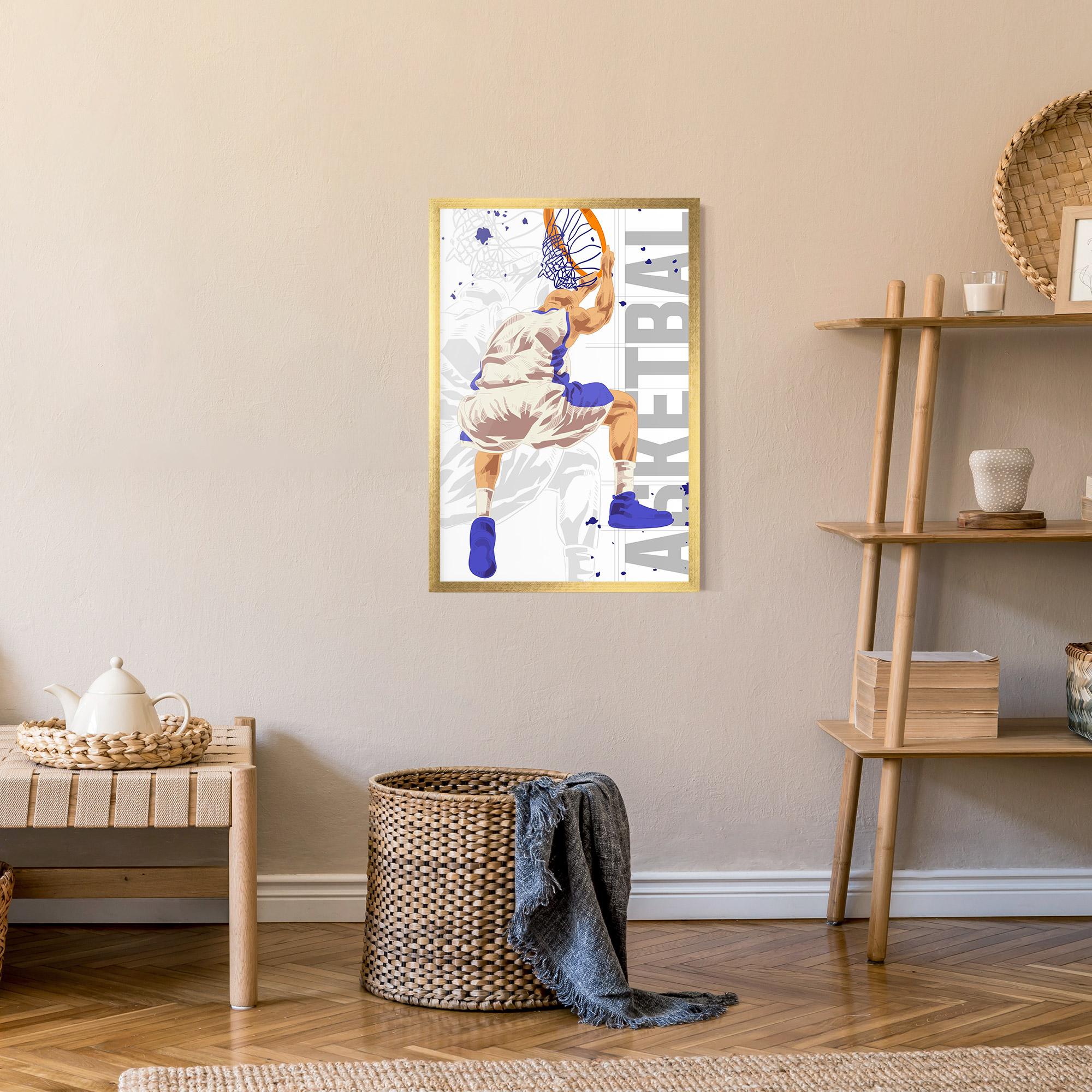 Keretezett Poszter Grey Basketball mockup 9