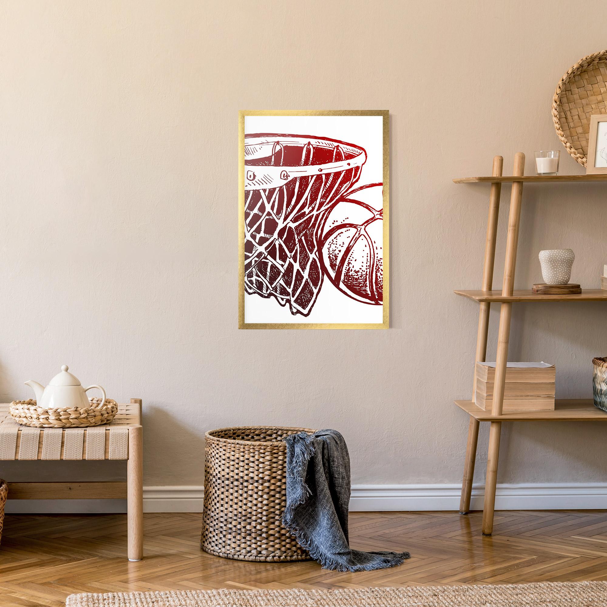 Keretezett Poszter Red Basketball Hoop mockup 9