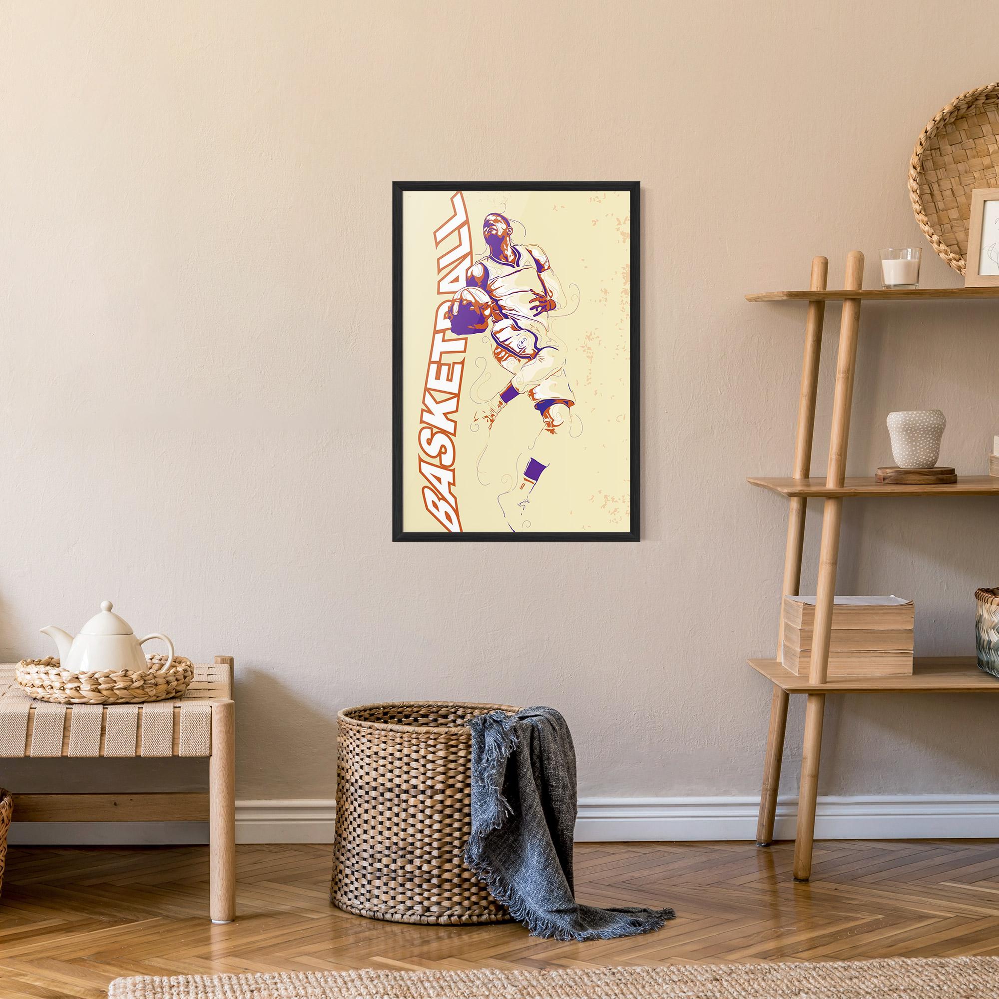 Keretezett Poszter Basketball Cream mockup 9