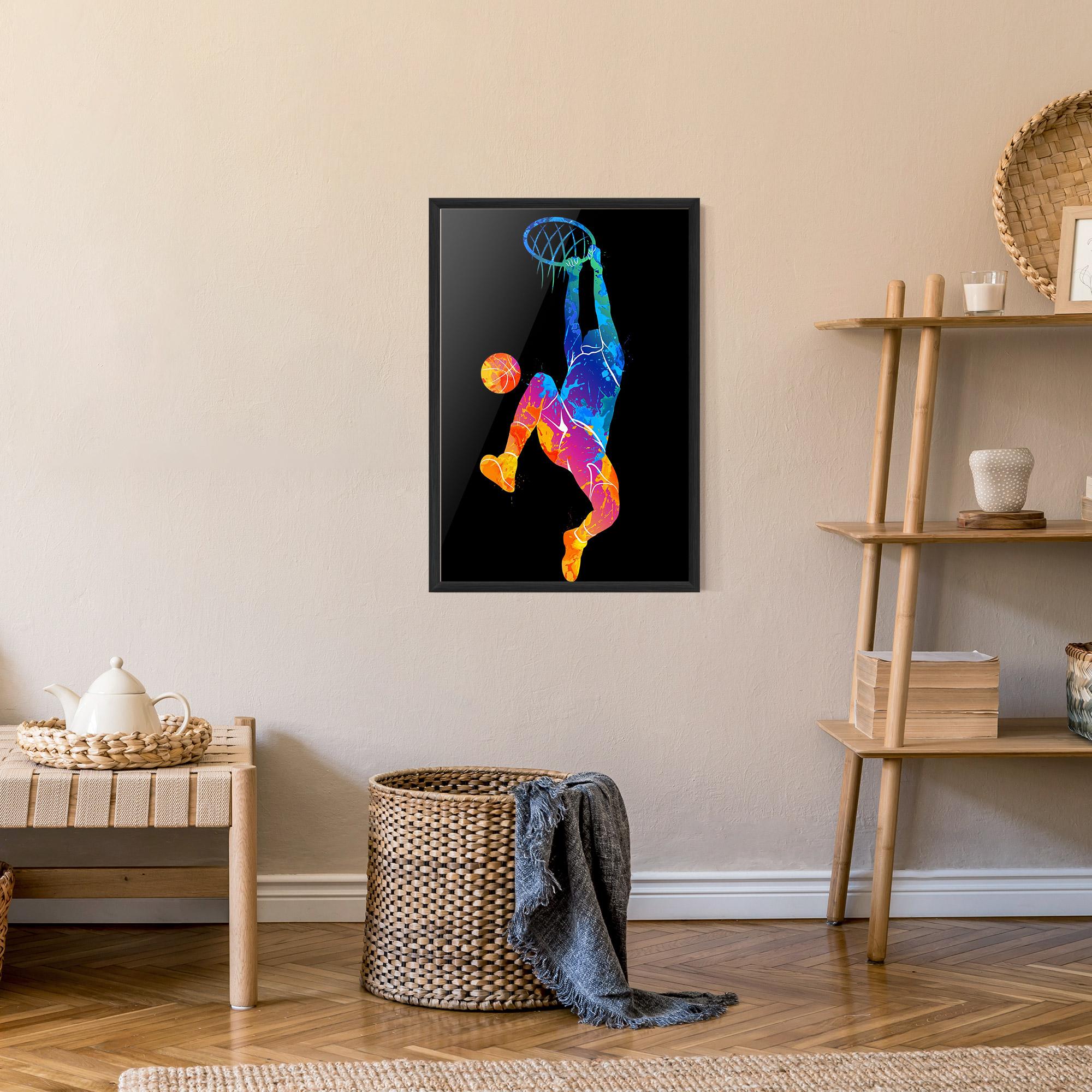 Keretezett Poszter Blue Basket Hoop mockup 9