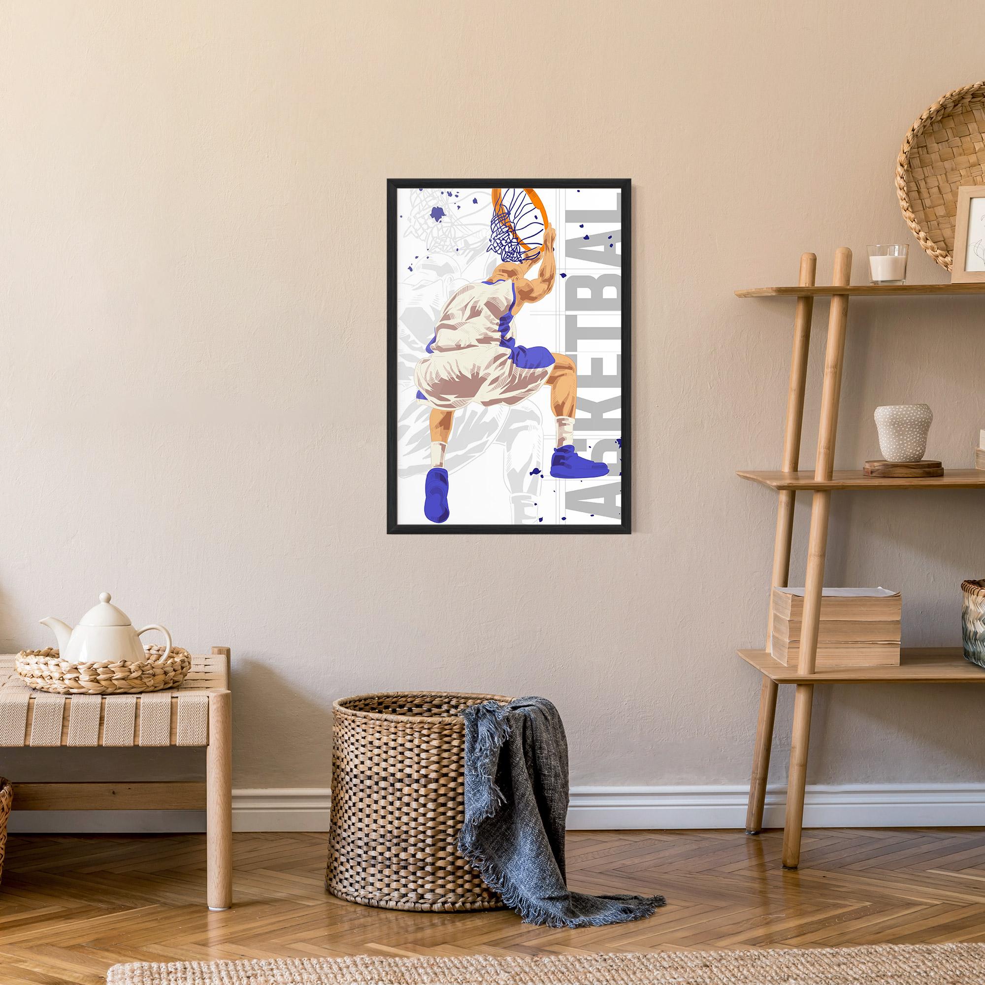 Keretezett Poszter Grey Basketball mockup 9