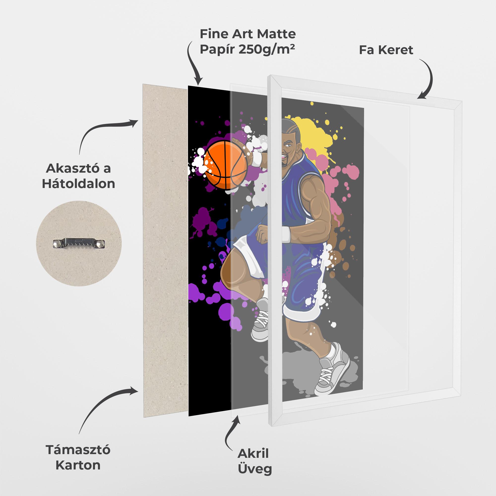 Keretezett Poszter Basketball Character mockup 1