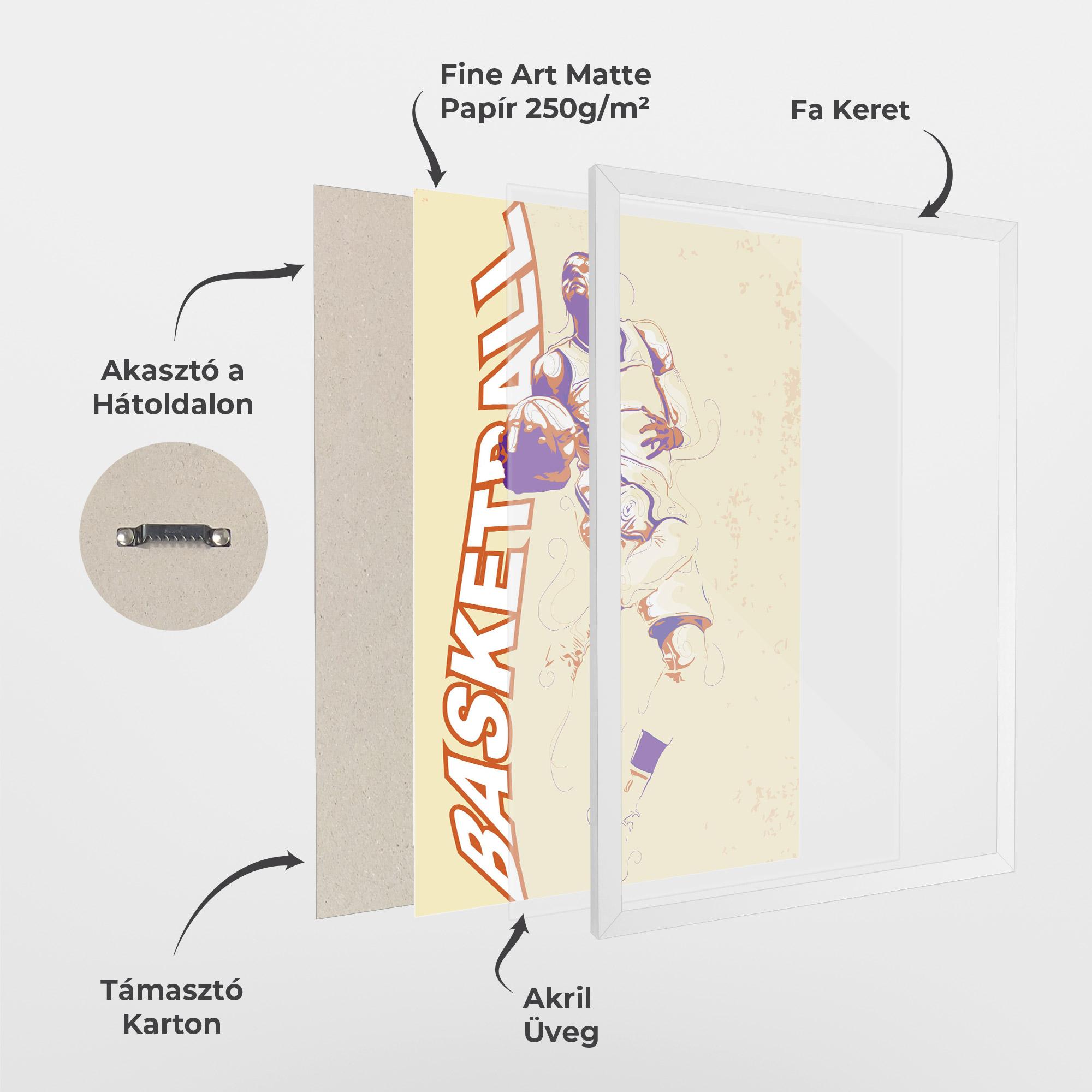 Keretezett Poszter Basketball Cream mockup 1