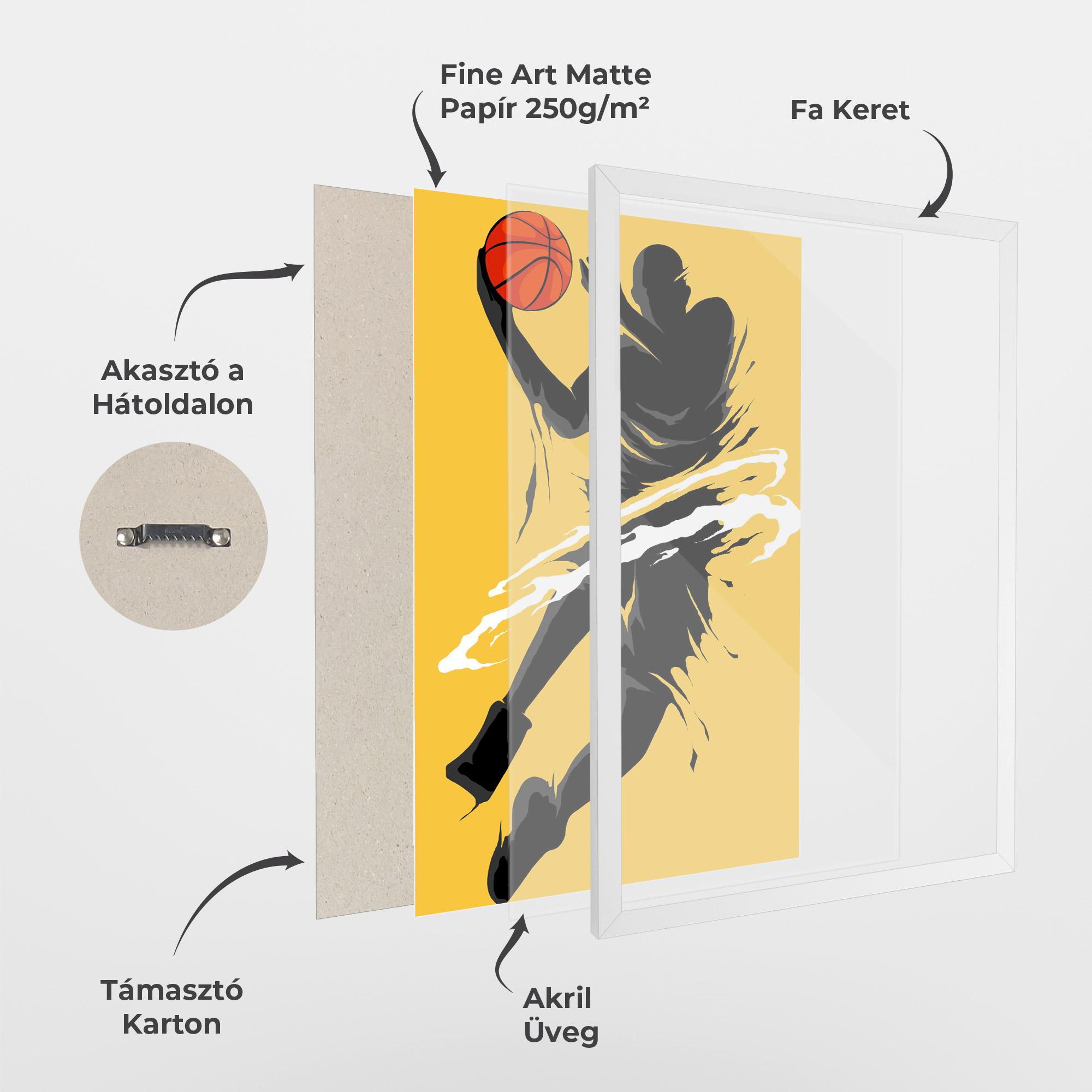 Keretezett Poszter Basketball Smoke mockup 1