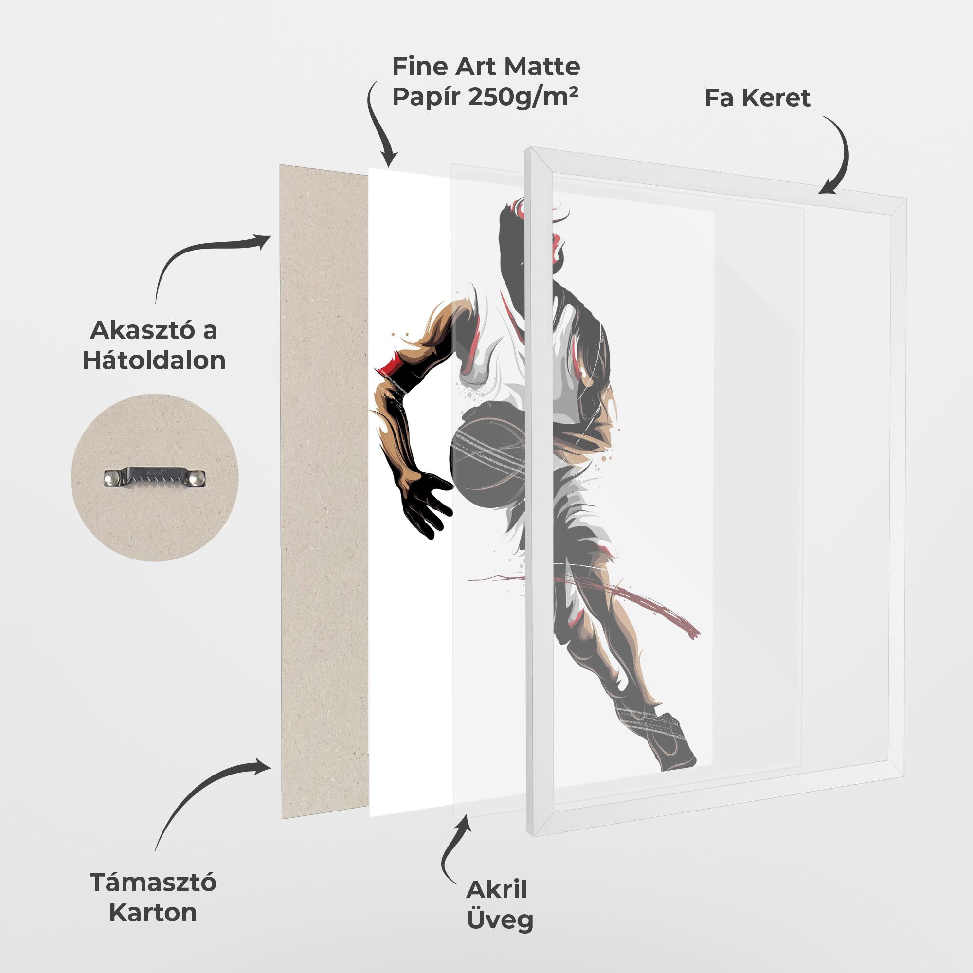 Keretezett Poszter Dribbling Run mockup 1