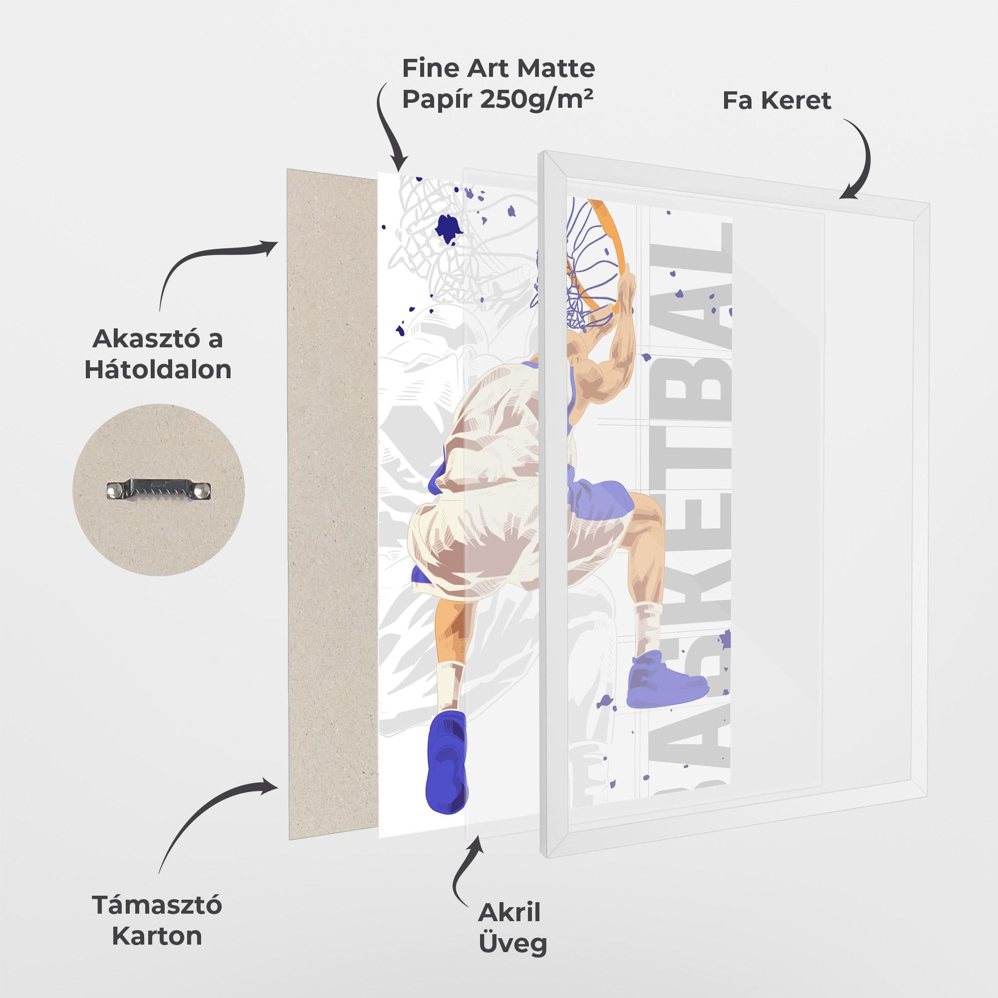 Keretezett Poszter Grey Basketball mockup 1