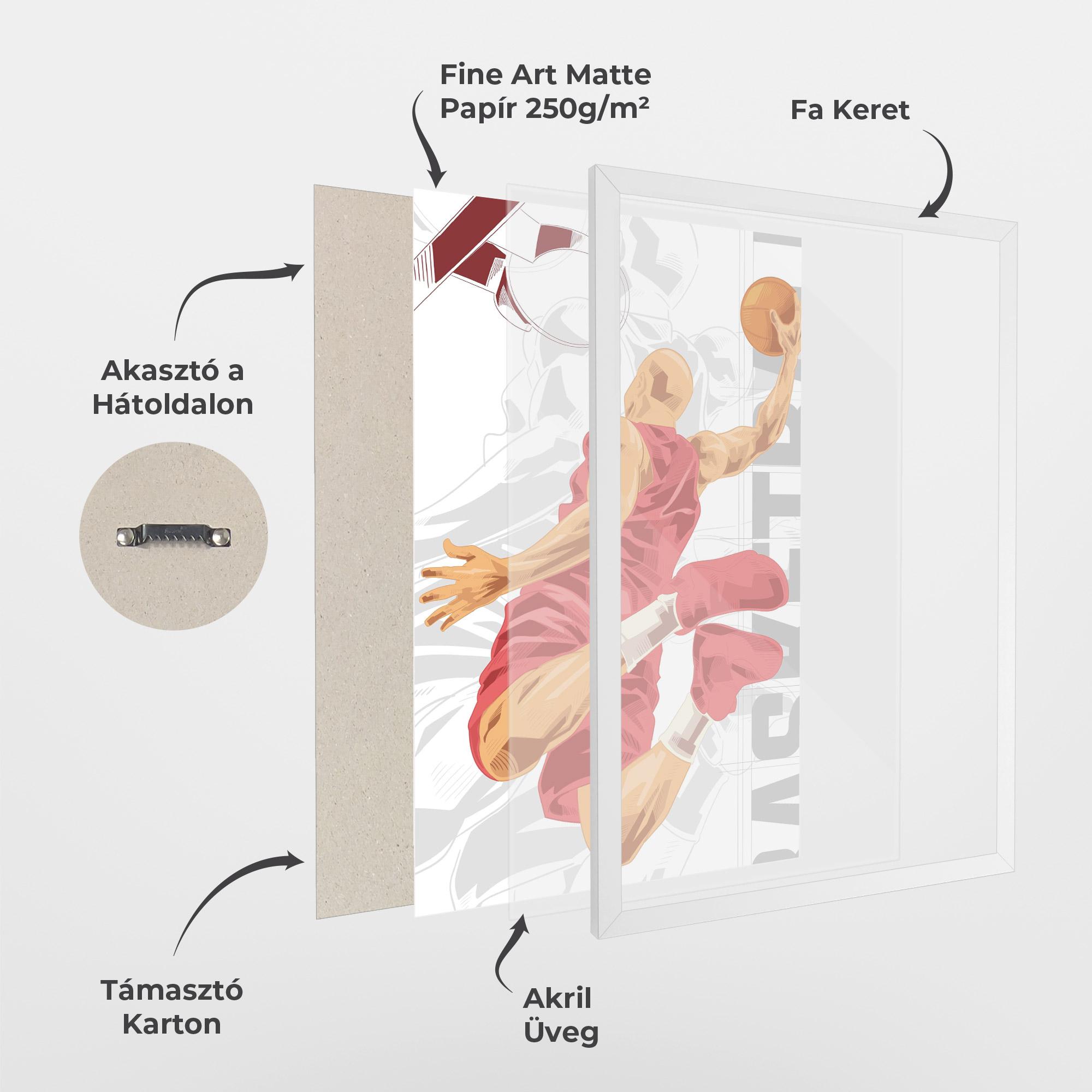 Keretezett Poszter Pink Basketball mockup 1