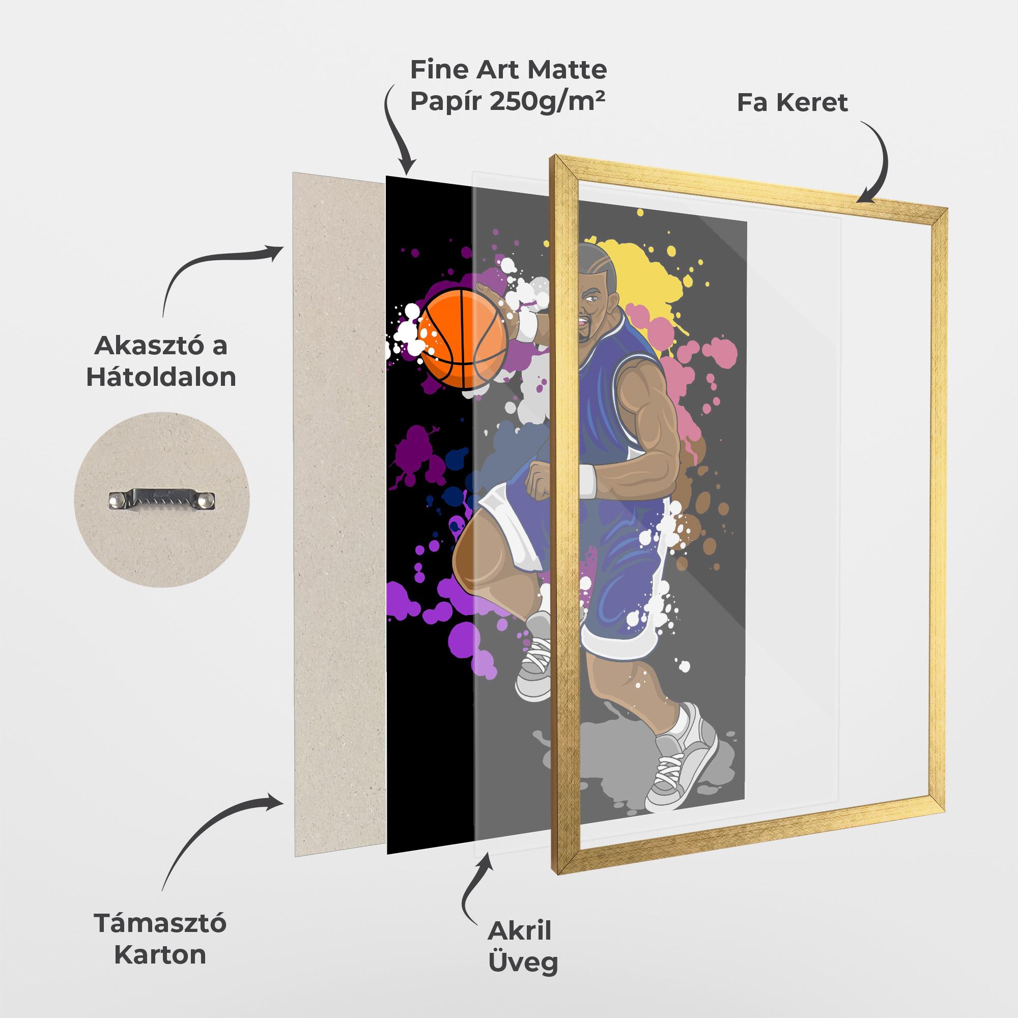 Keretezett Poszter Basketball Character mockup 1