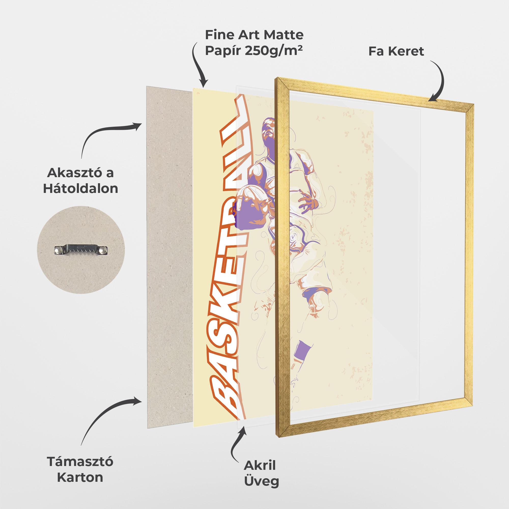 Keretezett Poszter Basketball Cream mockup 1